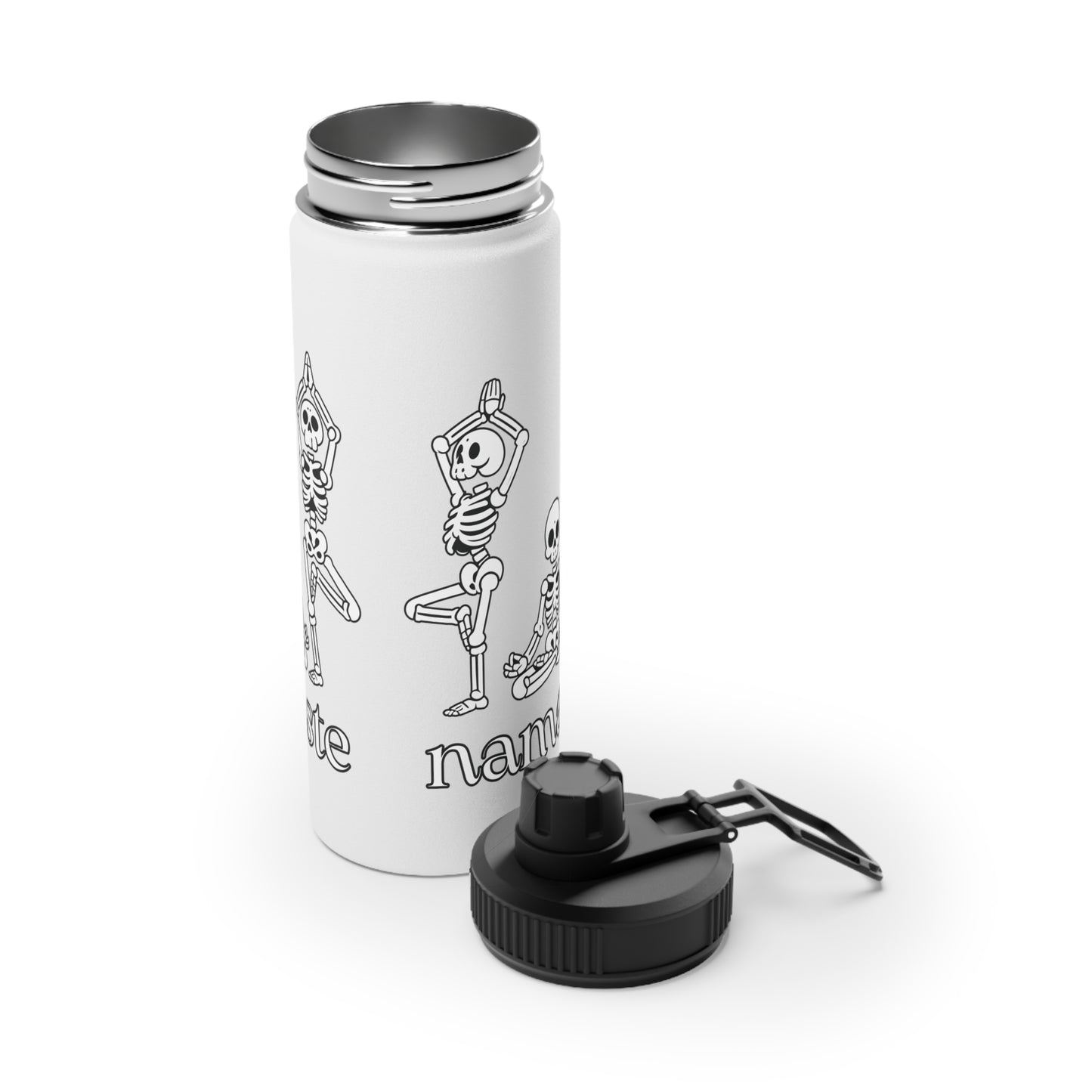 Namaste Skeletons Stainless Steel Water Bottle - # Sizes