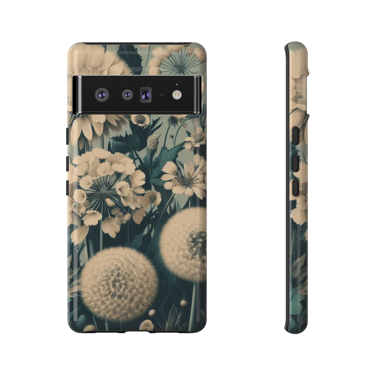 Blue & Cream Flowers Tough Cases iPhone/Google/Samsung