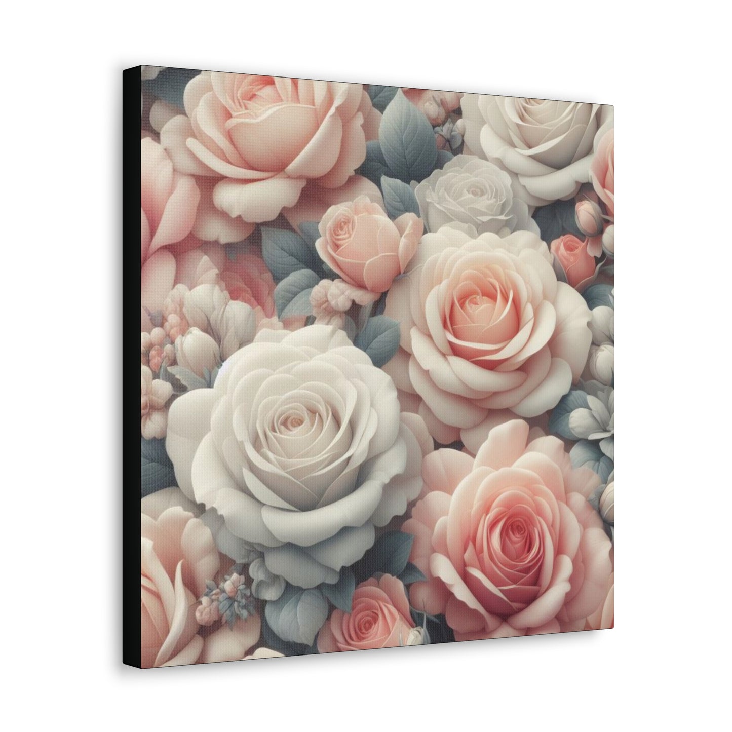 Roses #1 Classic Canvas - Black