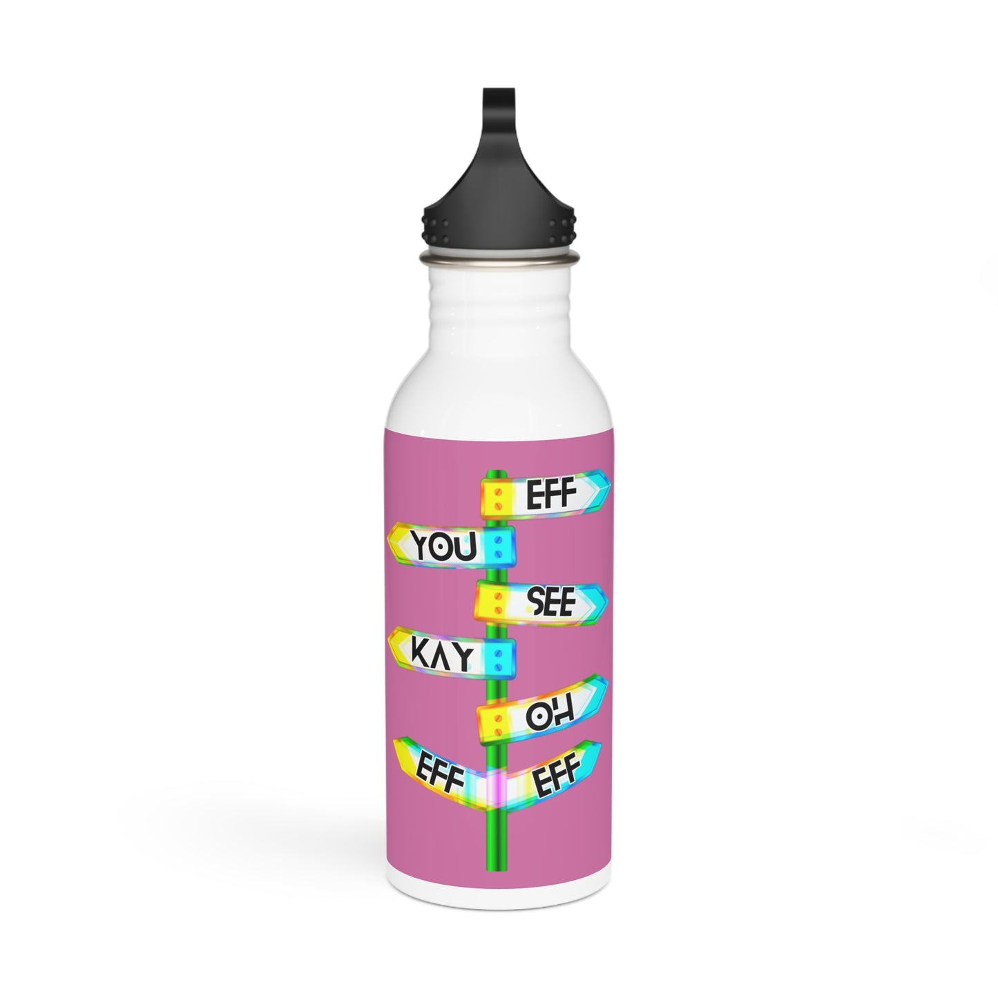 Eff You See Kay Oh Eff Eff Stylish Stainless Steel Water Bottle - Eco-Friendly, Durable, Perfect for On-the-Go - Pink