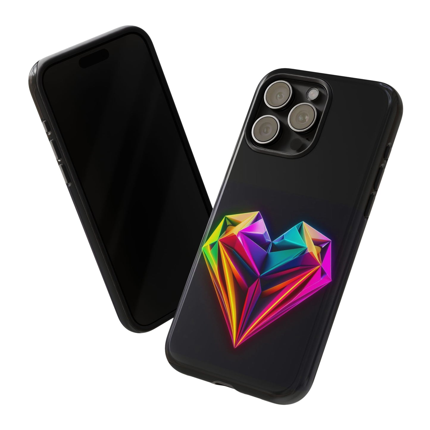 Origami Neon Heart Tough Cases iPhone/Google/Samsung