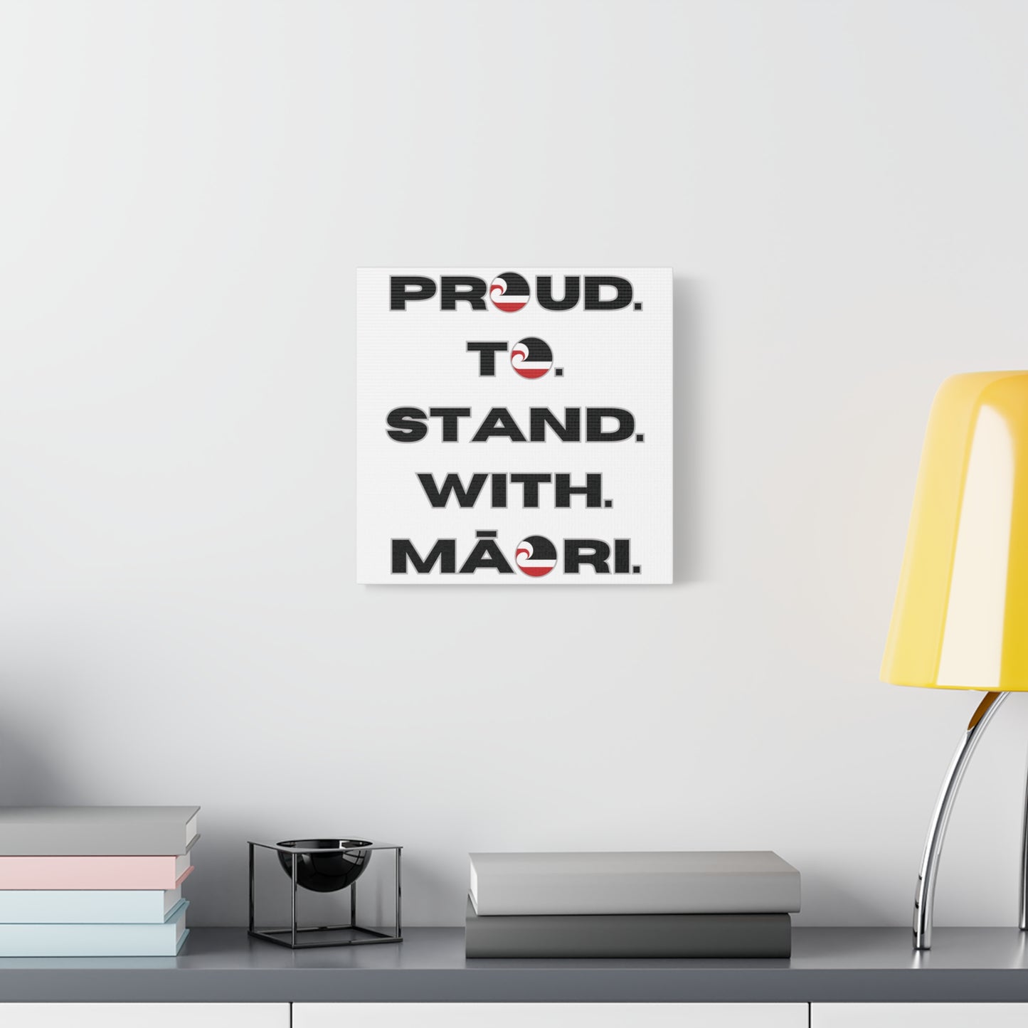 Proud. To. Stand. With. Māori. Classic Canvas - White