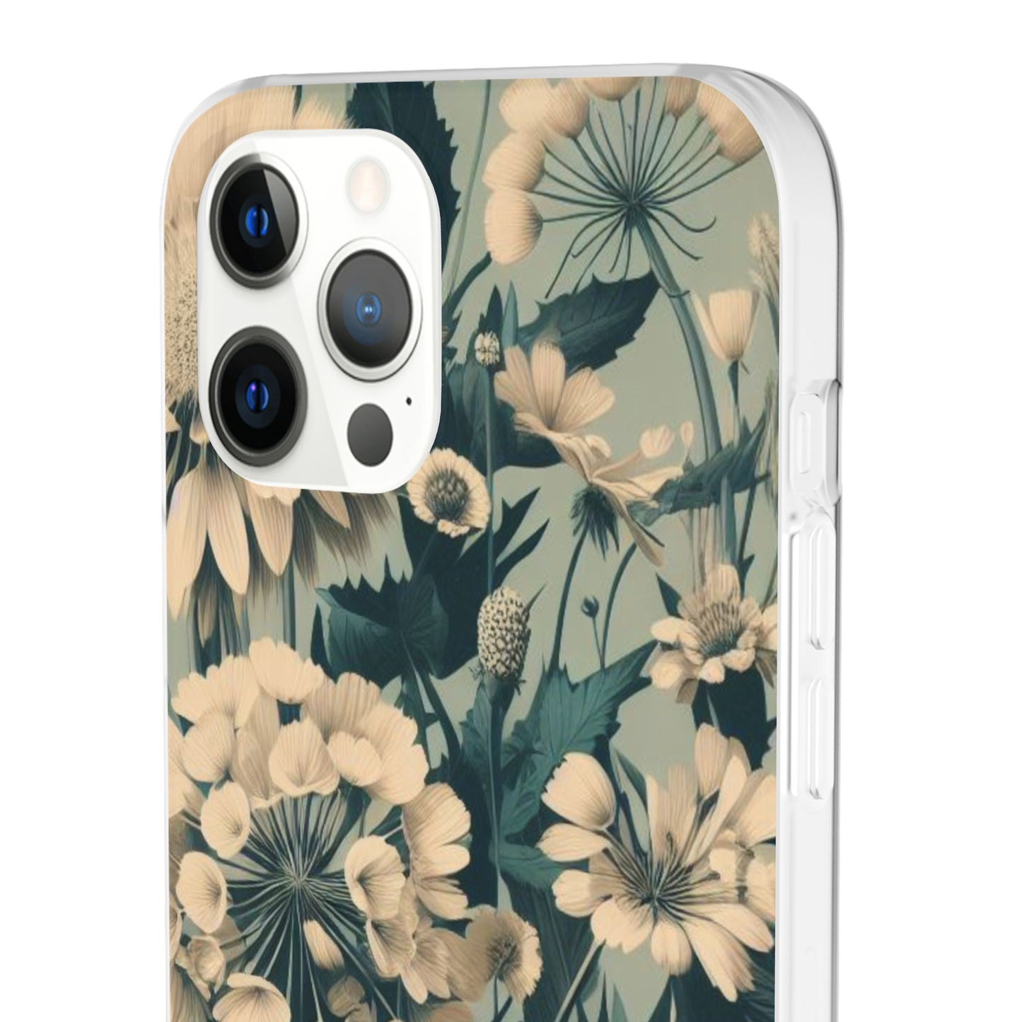 Blue & Cream Flowers Flexi Cases