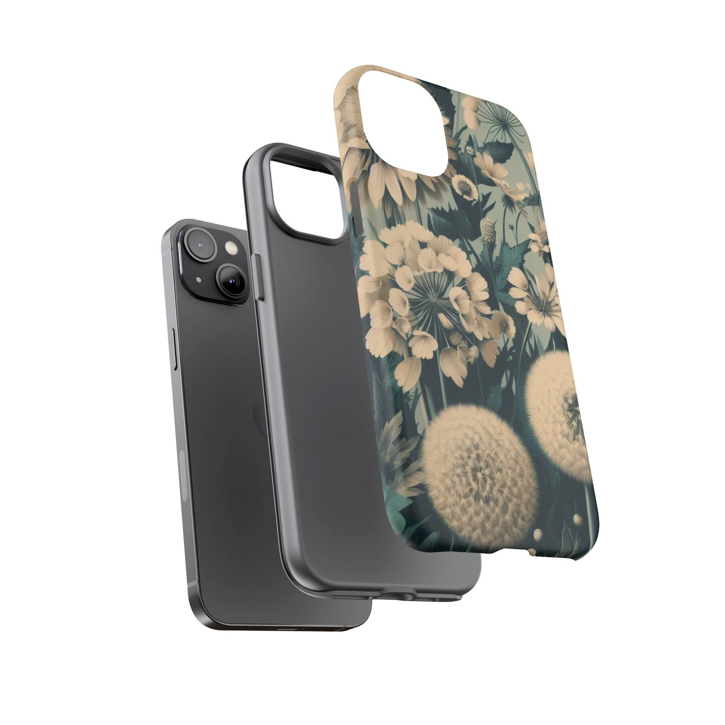 Blue & Cream Flowers Tough Cases iPhone/Google/Samsung