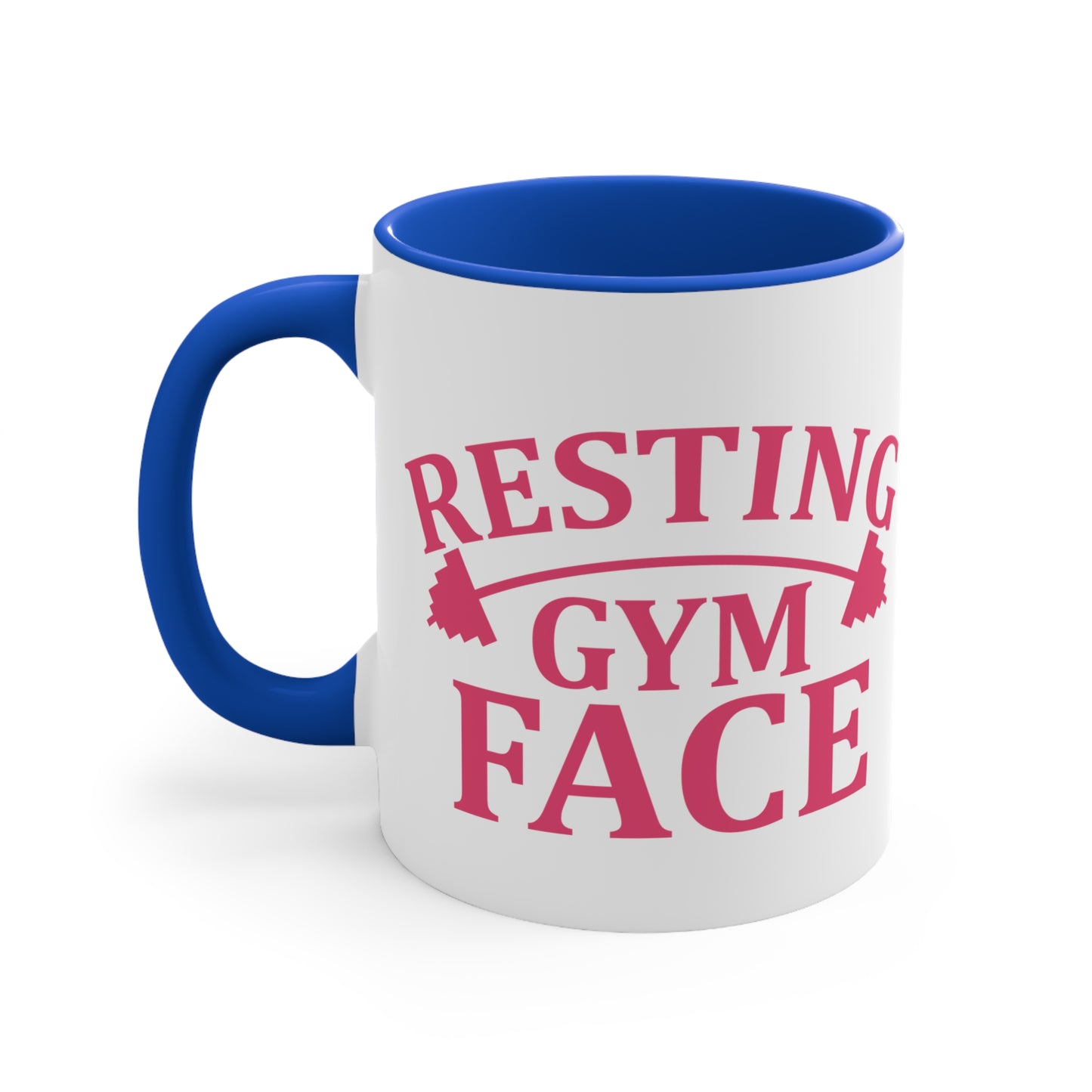 Resting Gym Face Workout Colorful Accent Mug 11oz - For Gym Fitness Enthusiasts