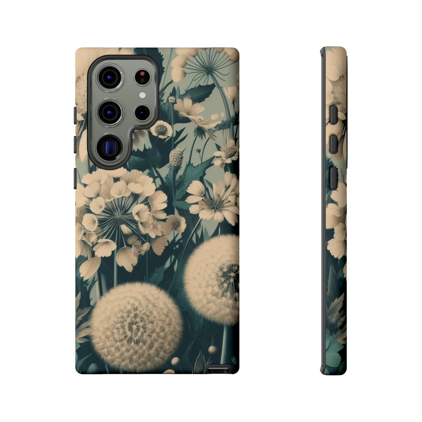 Blue & Cream Flowers Tough Cases iPhone/Google/Samsung