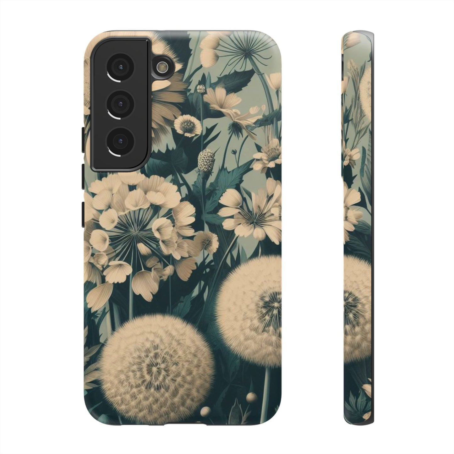 Blue & Cream Flowers Tough Cases iPhone/Google/Samsung