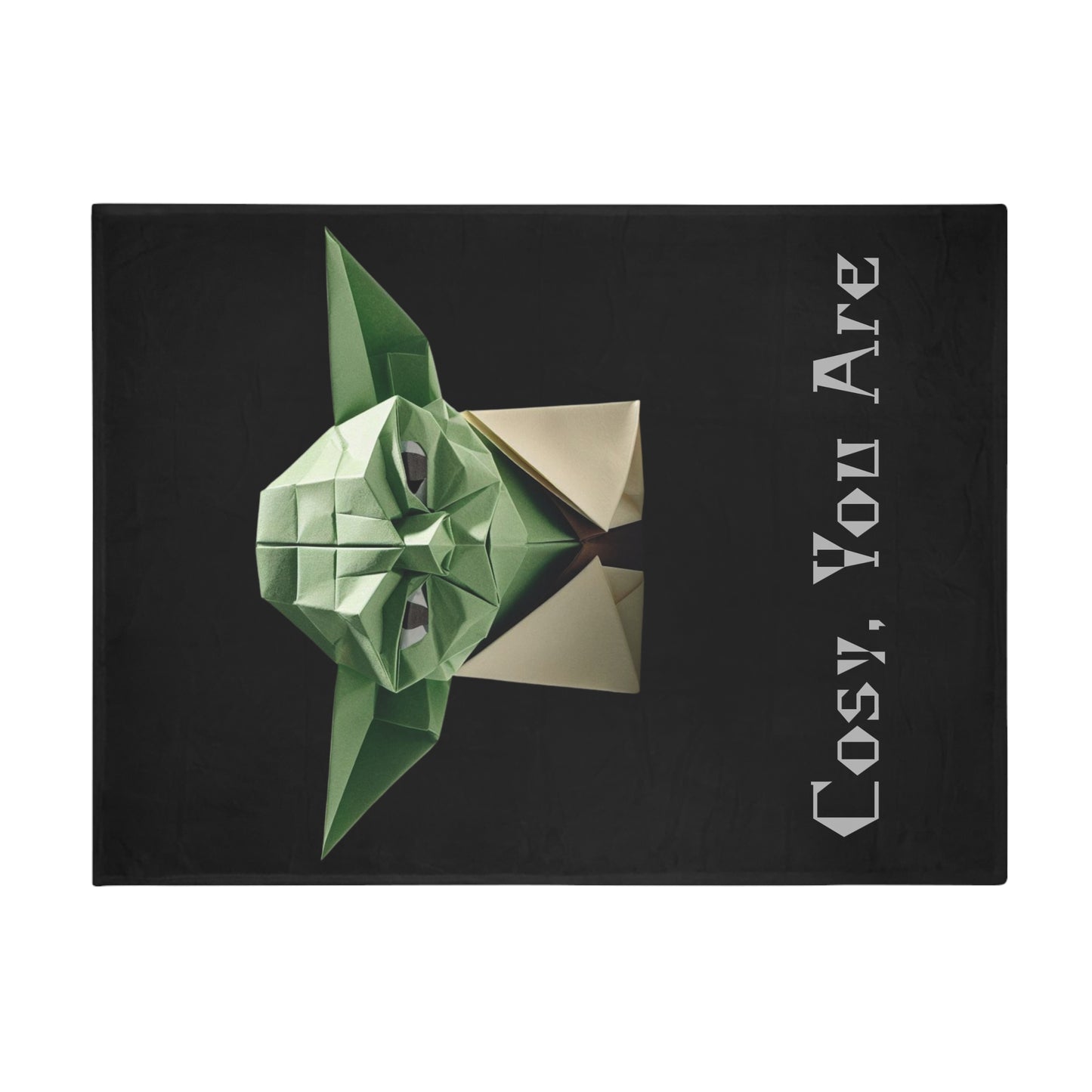 Origami Yoda Plush Fleece Blanket - Black