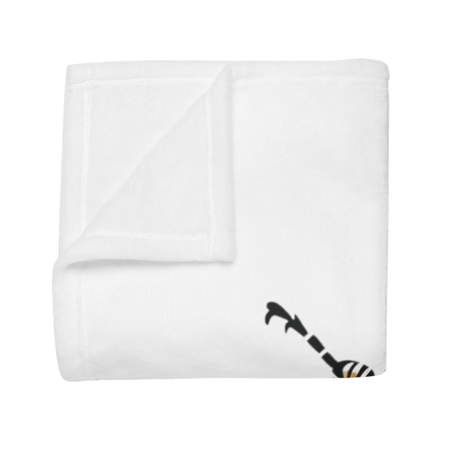 Get Busy Bee - White Plush Fleece Blanket