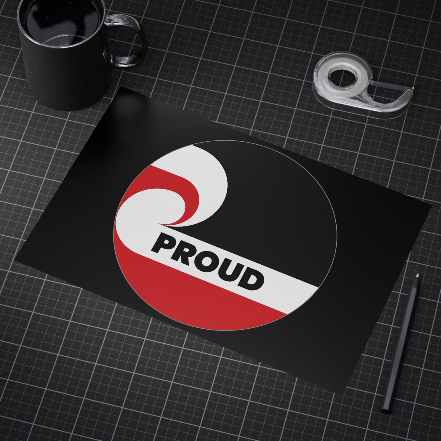 PROUD (circle) Unframed Prints - black