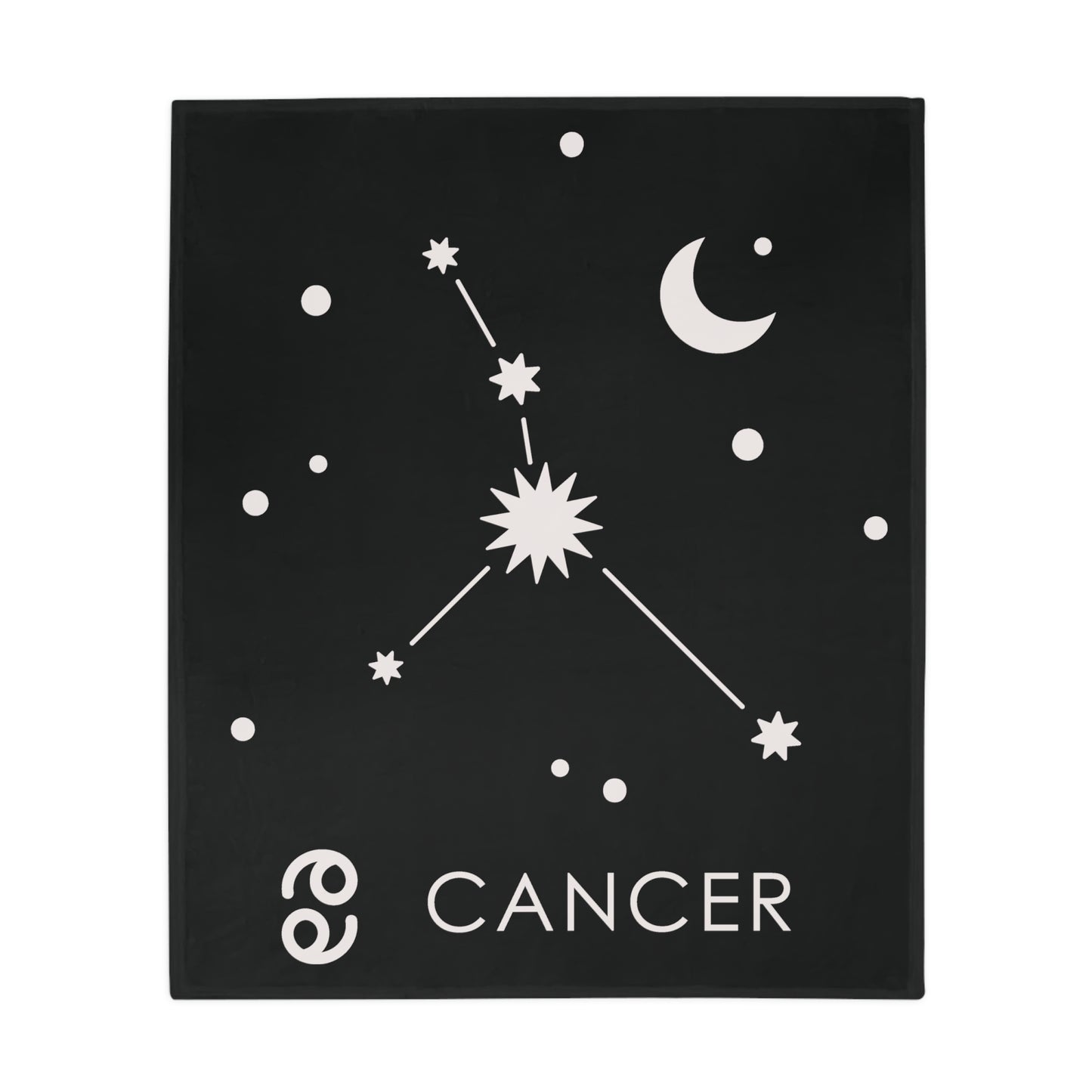 Cancer Star Map Plush Fleece Blanket - black