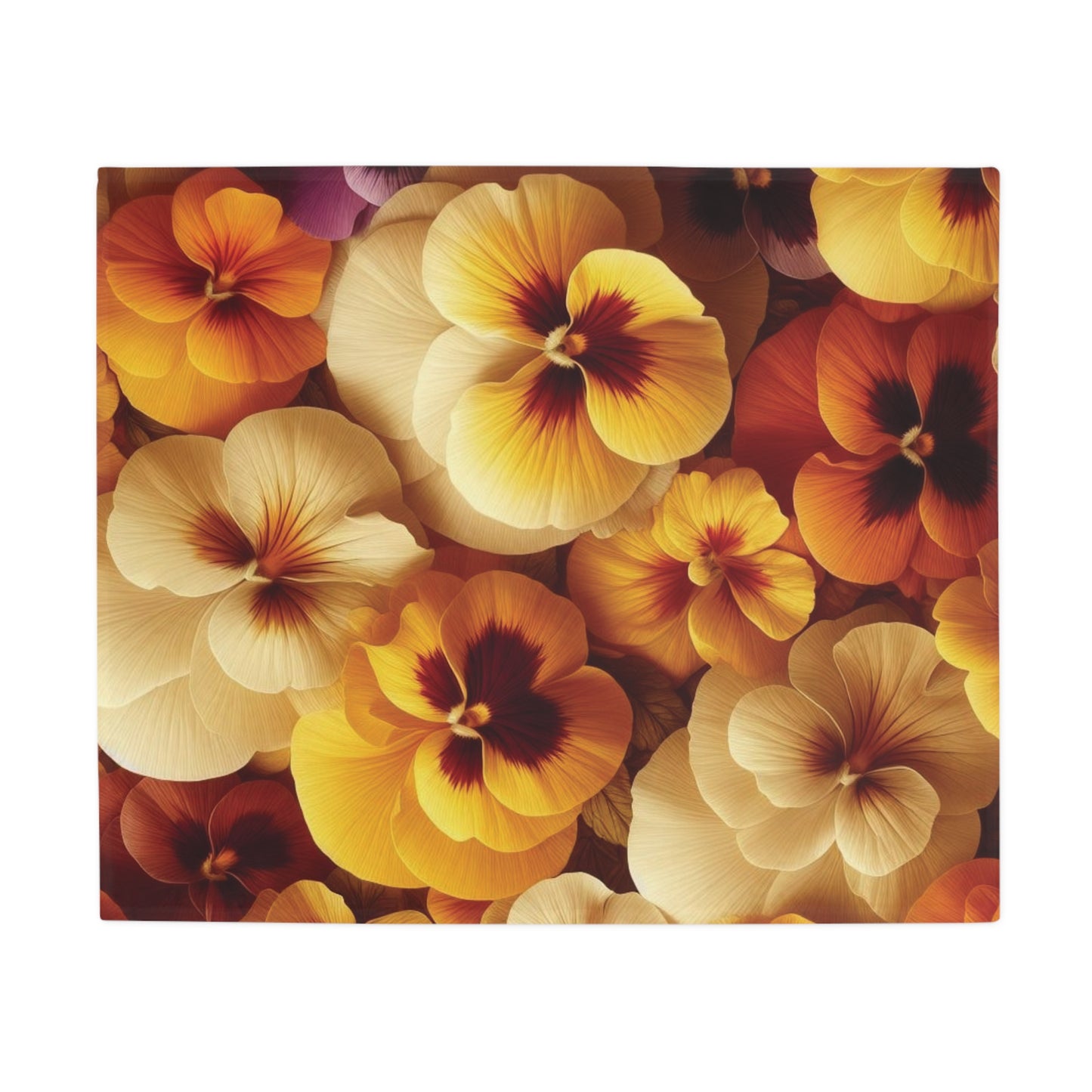 Pansies Plush Fleece Blanket