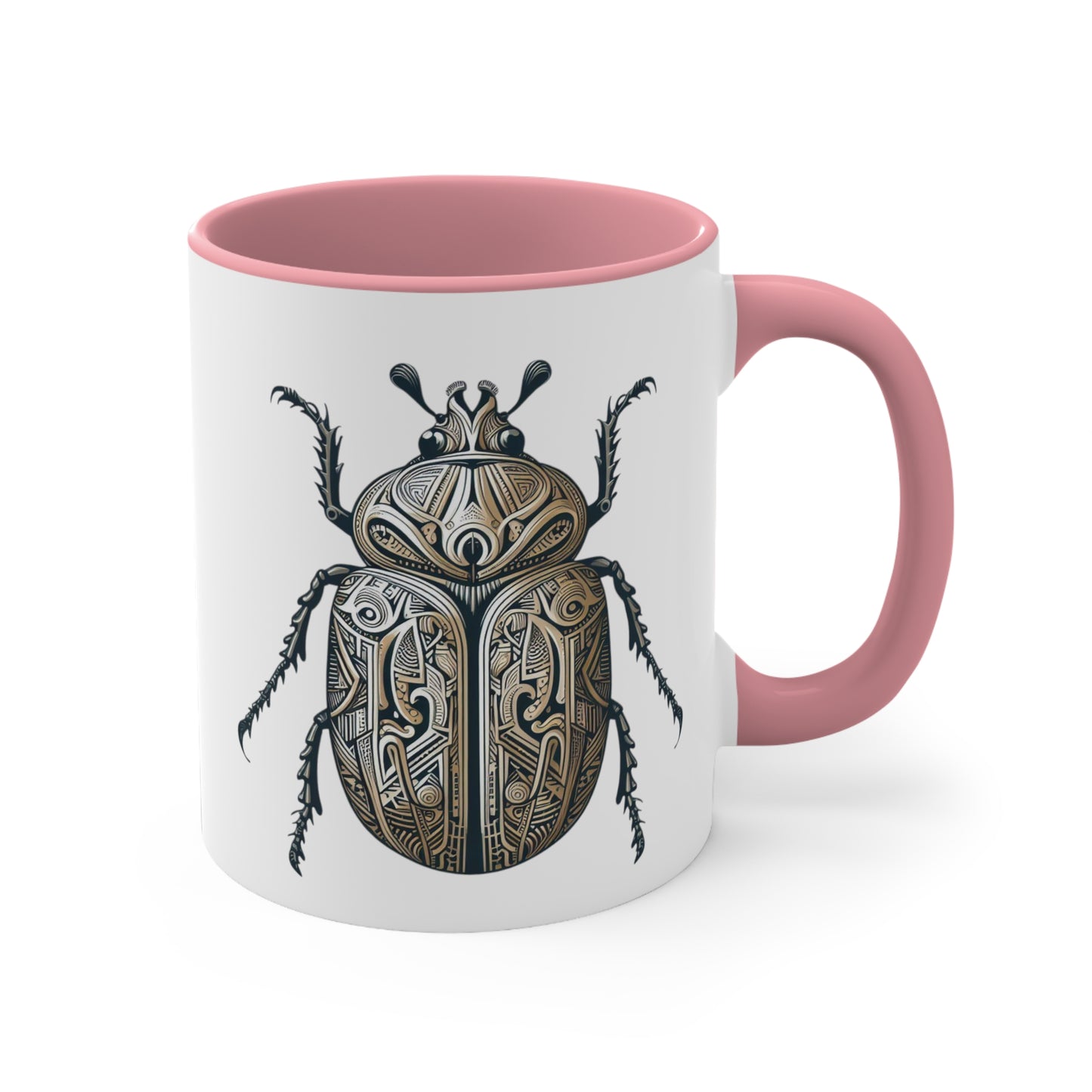 Carved Beetle Colorful Accent Mugs, 11oz (330 ml)