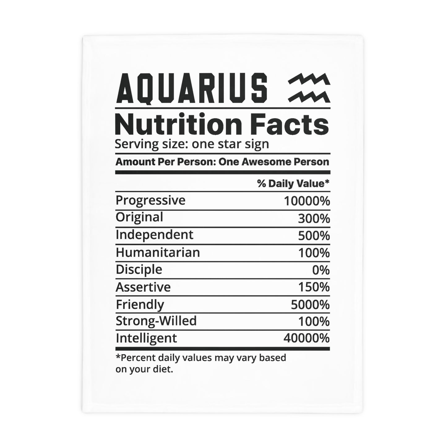 Aquarius Nutrition Plush Fleece Blanket - white