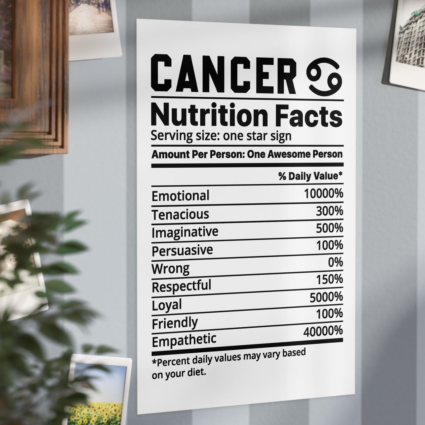 Cancer Nutrition Unframed Prints - white