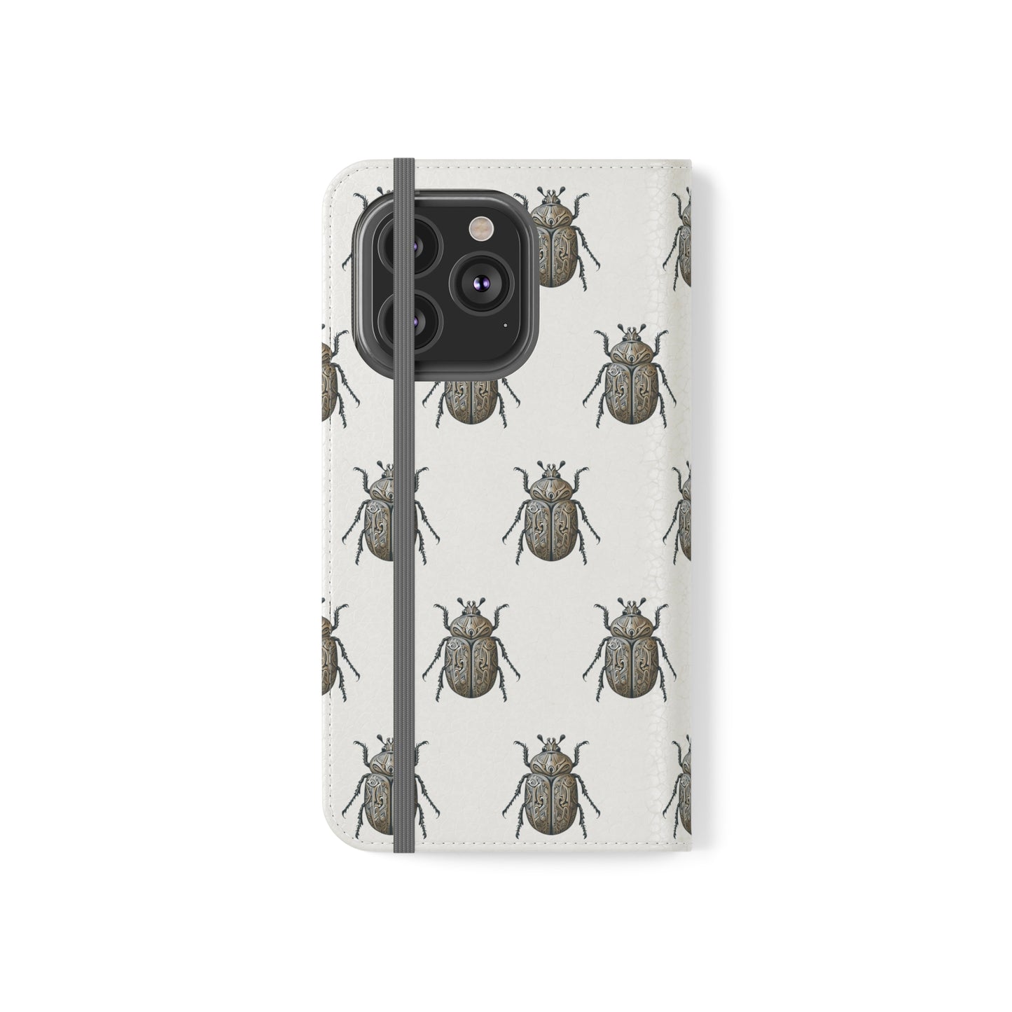 Carved Beetle Flip Cases for iPhone/Samsung - white