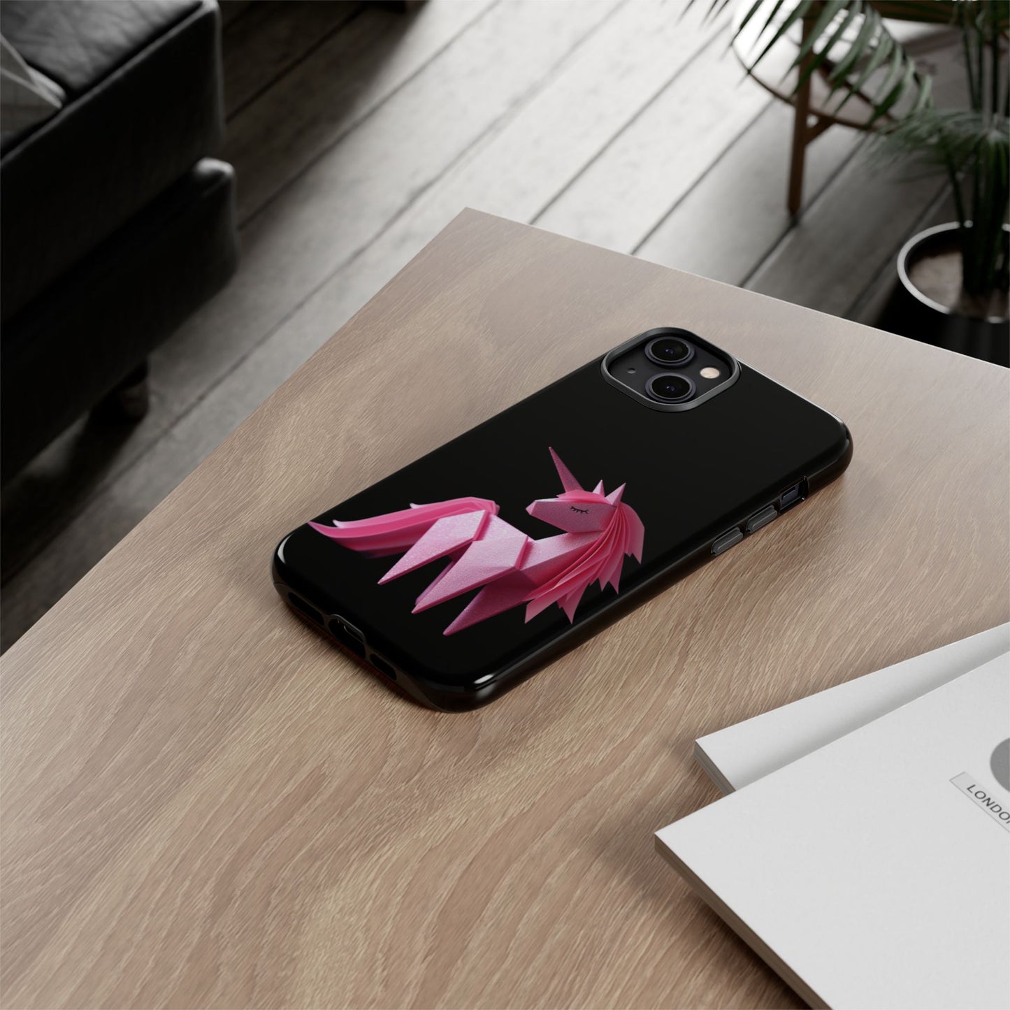 Origami Pink Unicorn Tough Cases iPhone/Google/Samsung