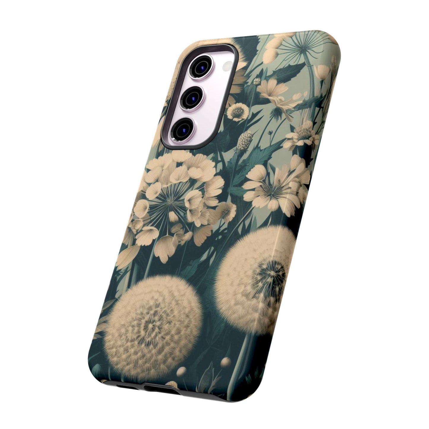 Blue & Cream Flowers Tough Cases iPhone/Google/Samsung