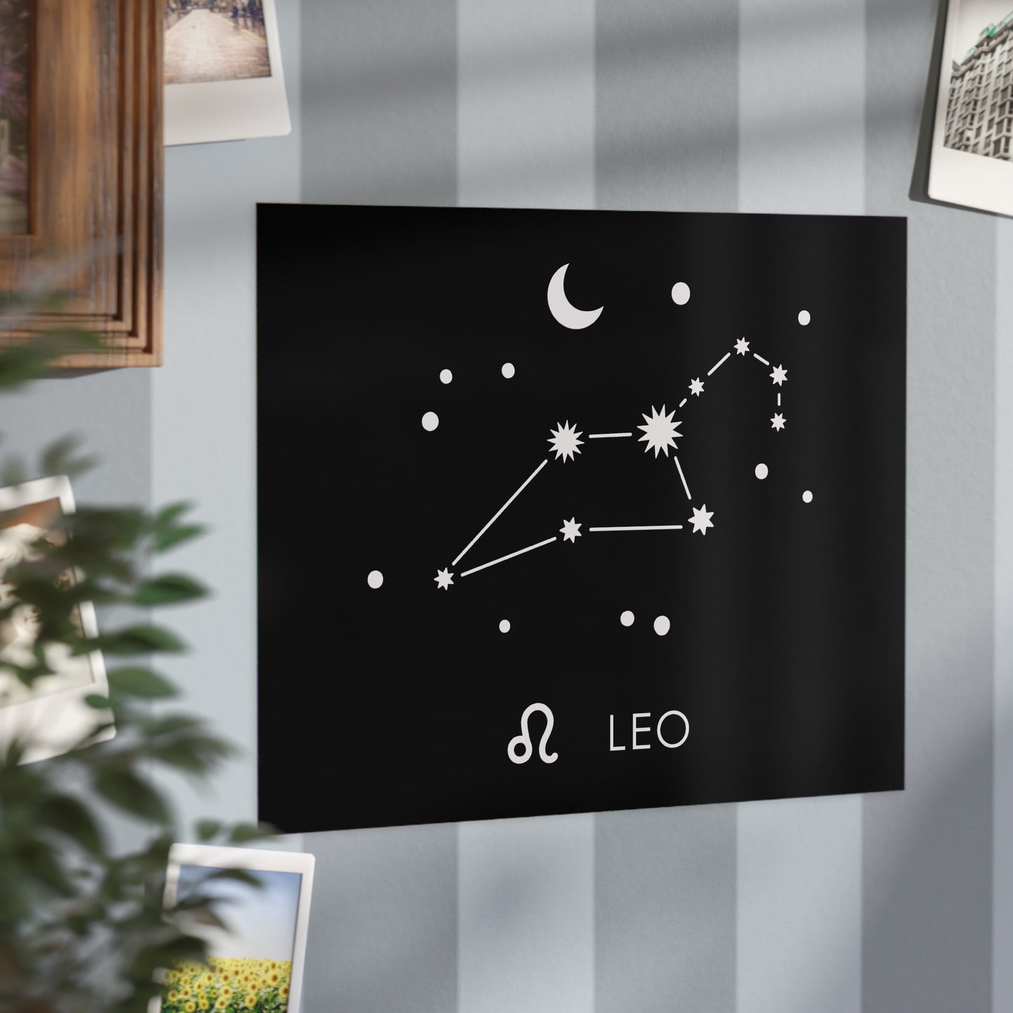 Leo Starmap Unframed Prints - black