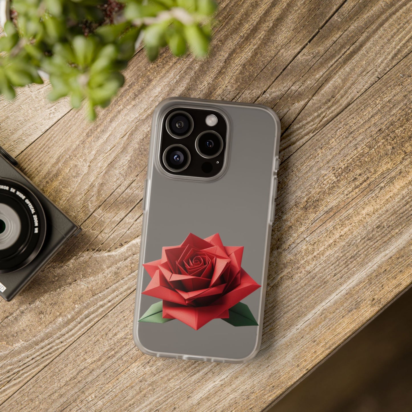 Origami Red Rose Flexi Cases