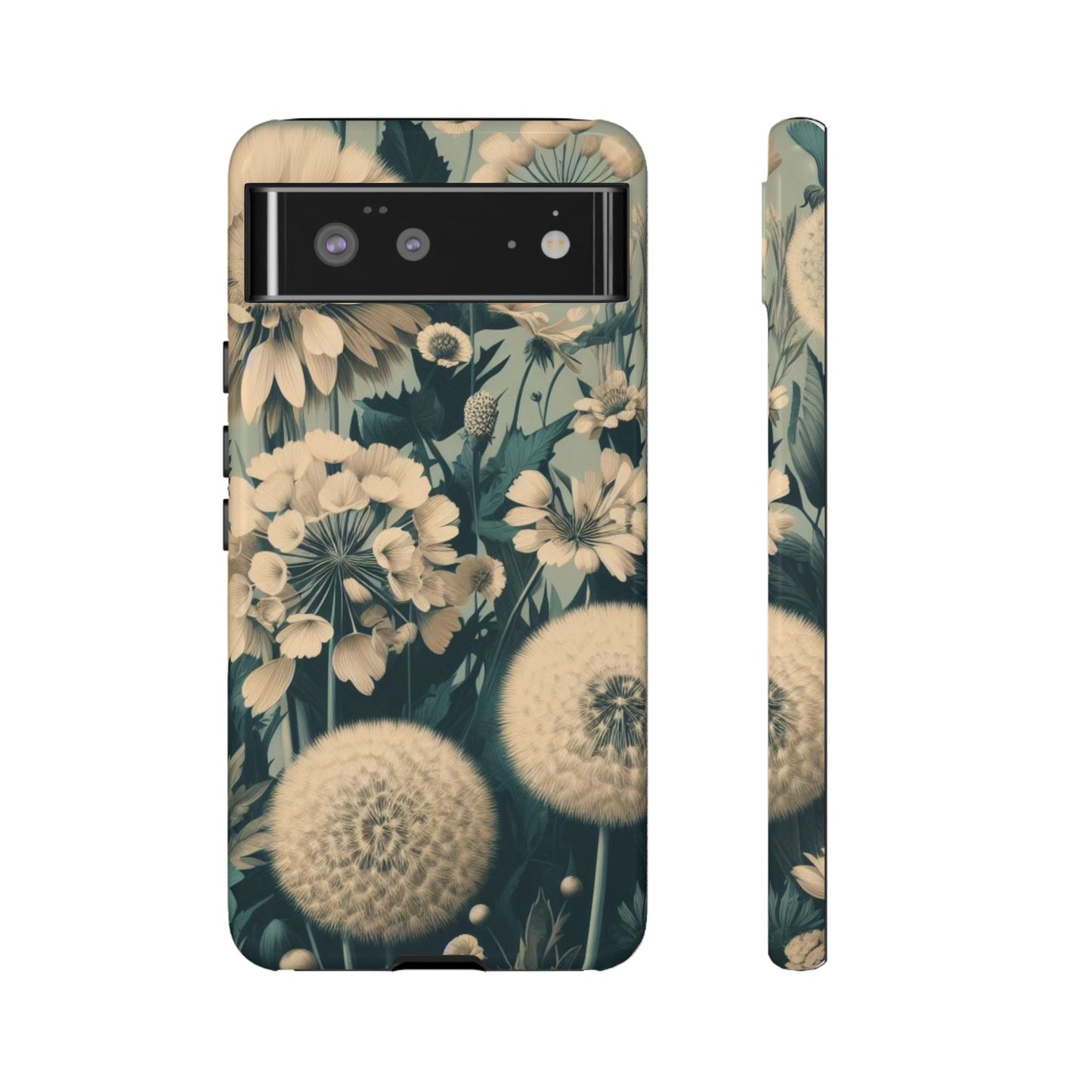 Blue & Cream Flowers Tough Cases iPhone/Google/Samsung