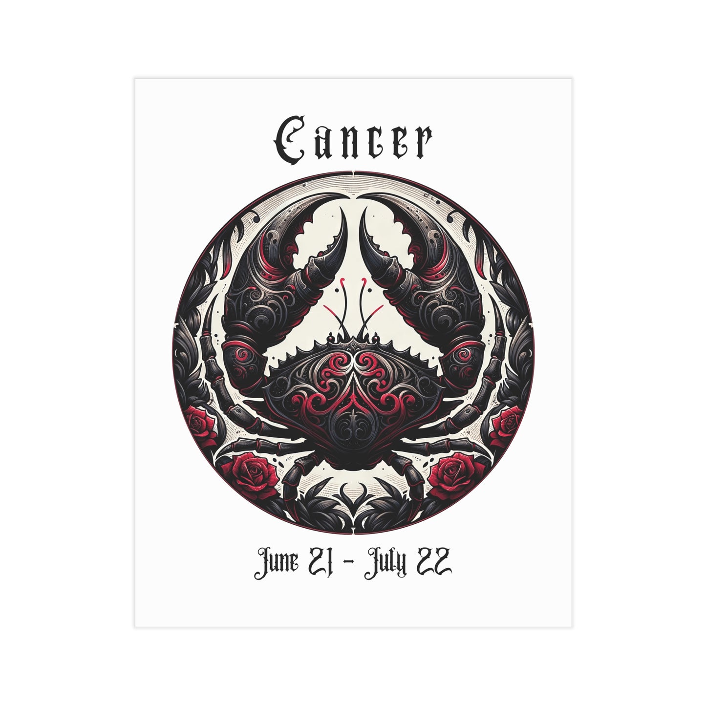 Gothic Cancer Unframed Prints - white