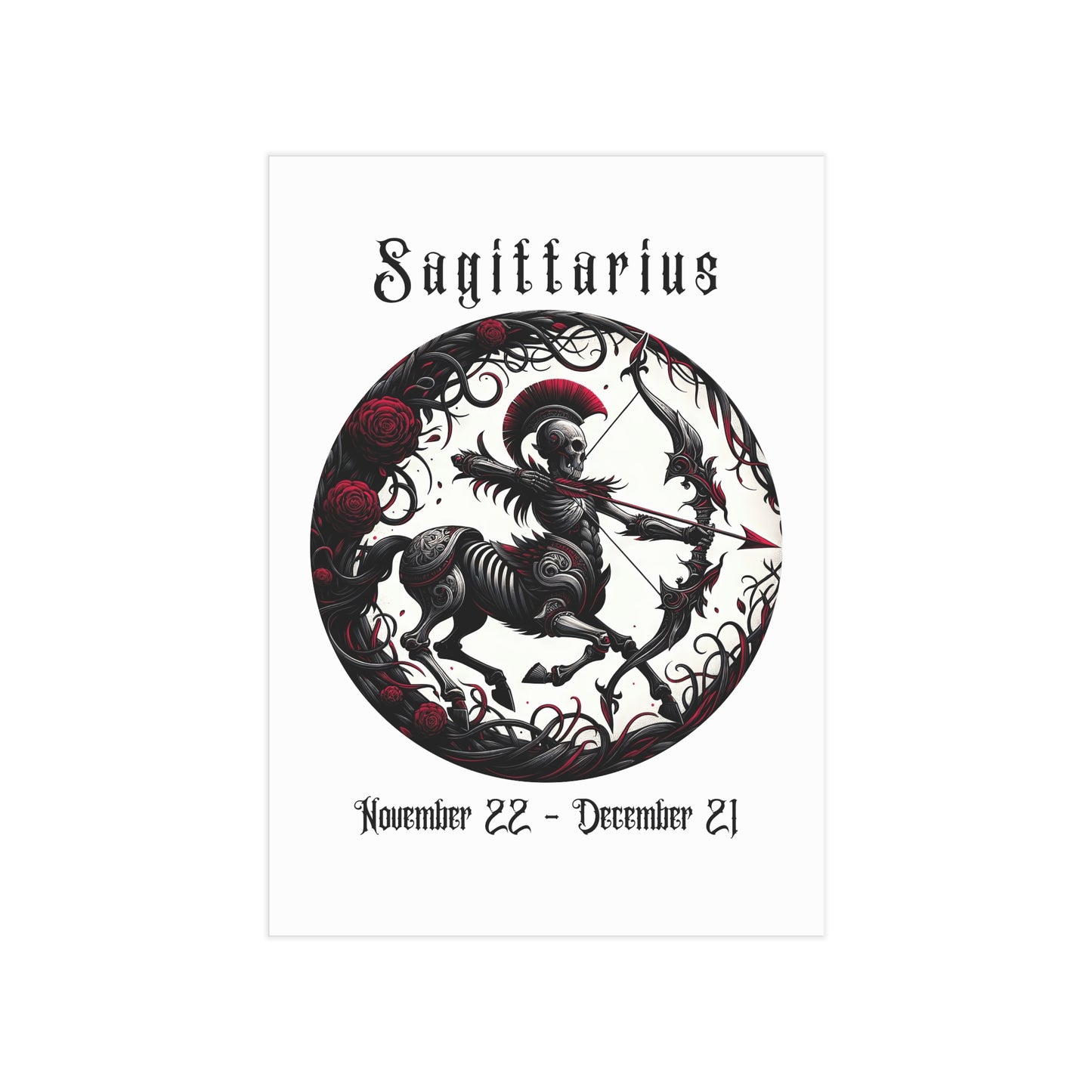 Gothic Sagittarius Unframed Prints - white