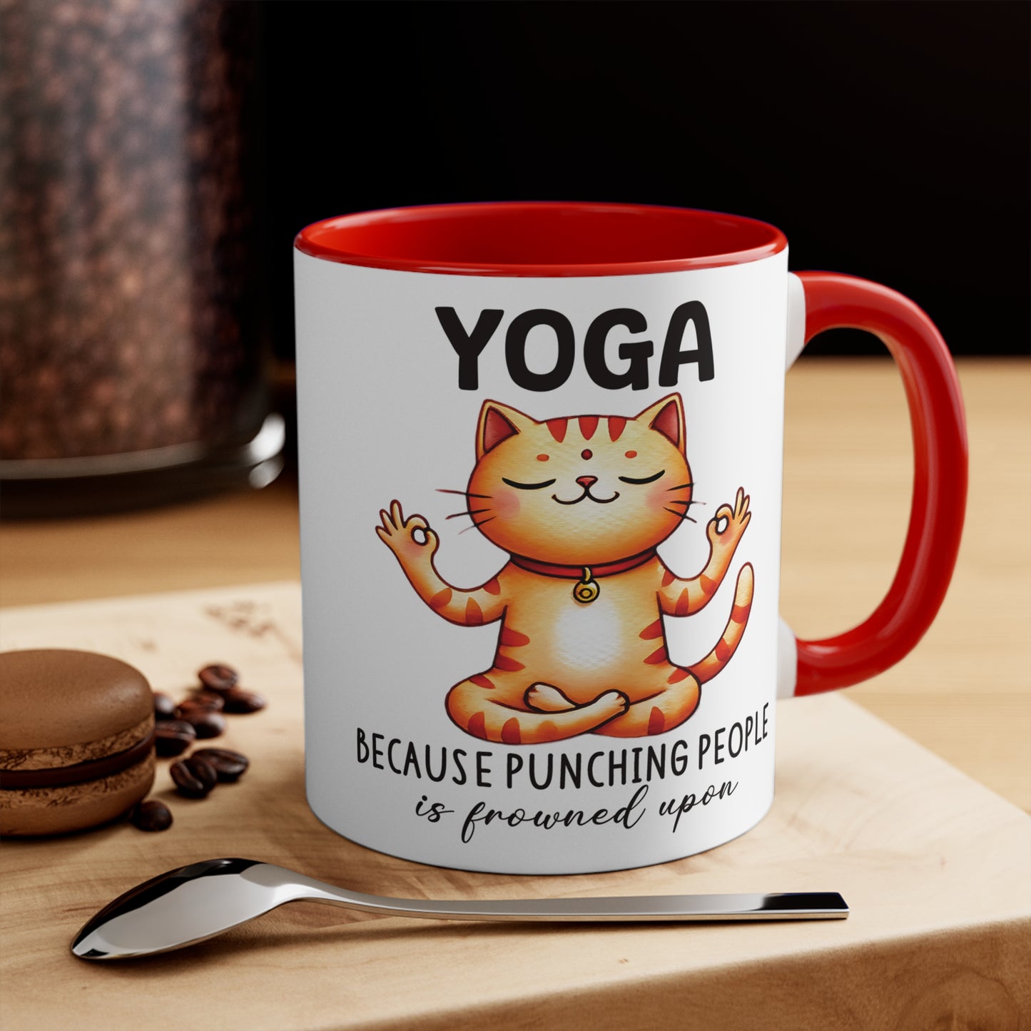 Punching People Color Accent Mug 11oz - Zen Meditation Gift