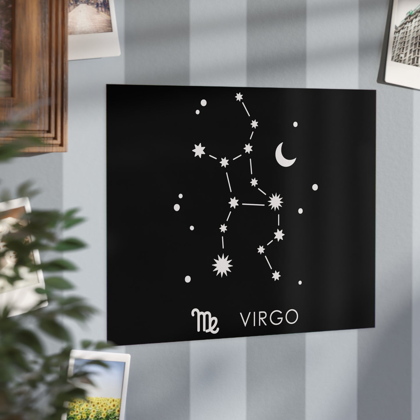 Virgo Starmap Unframed Prints - black