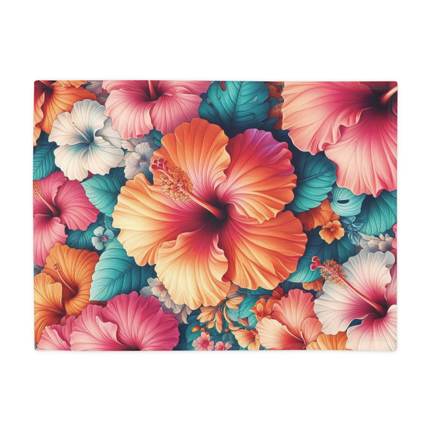 Hibiscus #3 Plush Fleece Blanket