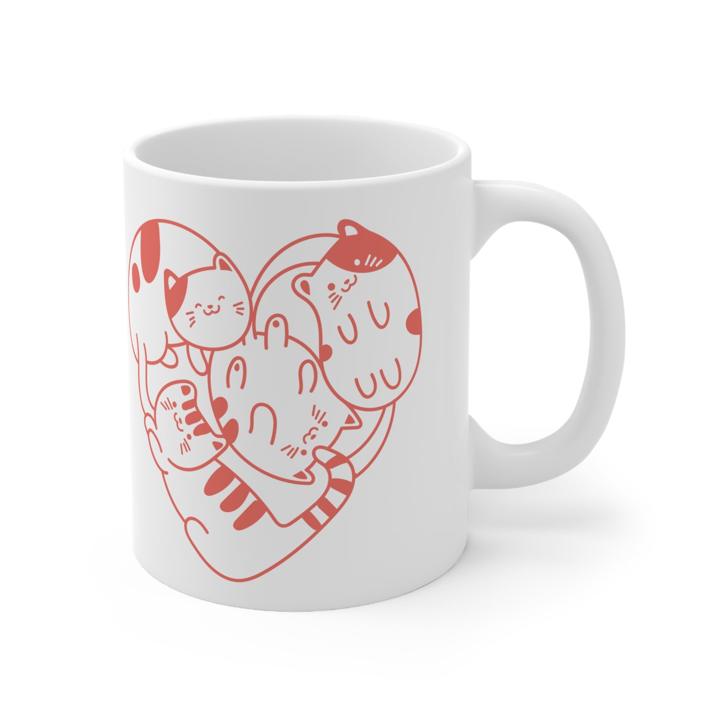 Heart of Cats  Ceramic Coffee Cups, 11oz