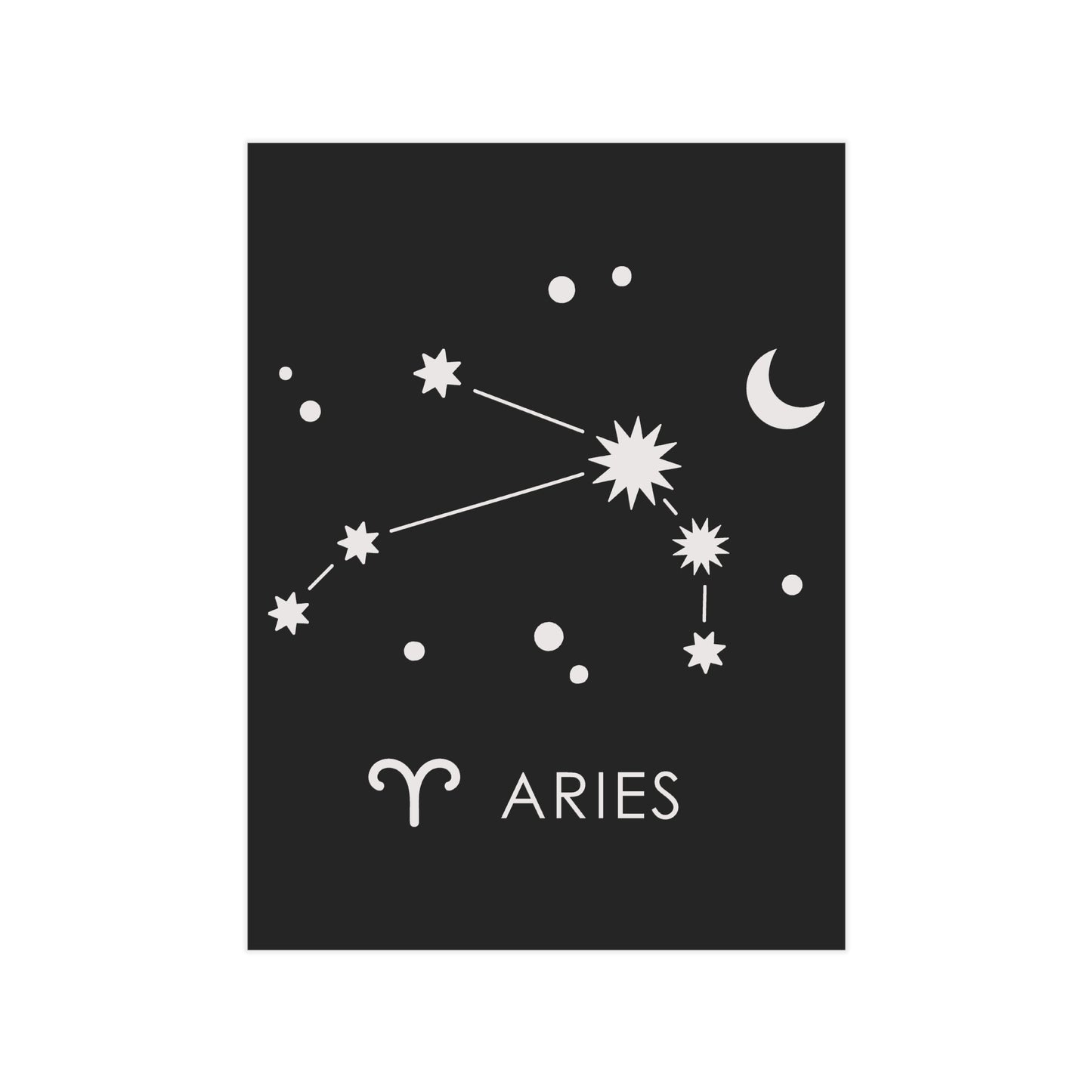 Aries Starmap Unframed Prints - black