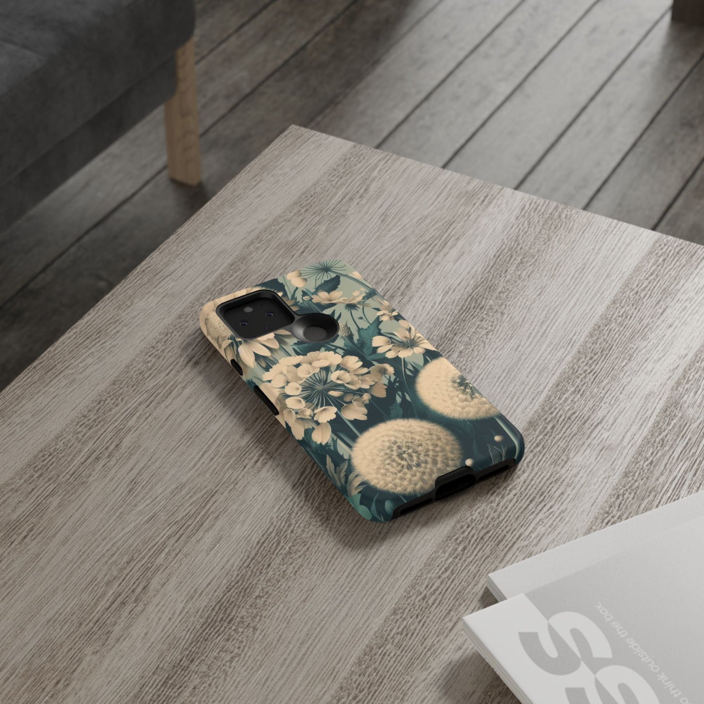 Blue & Cream Flowers Tough Cases iPhone/Google/Samsung