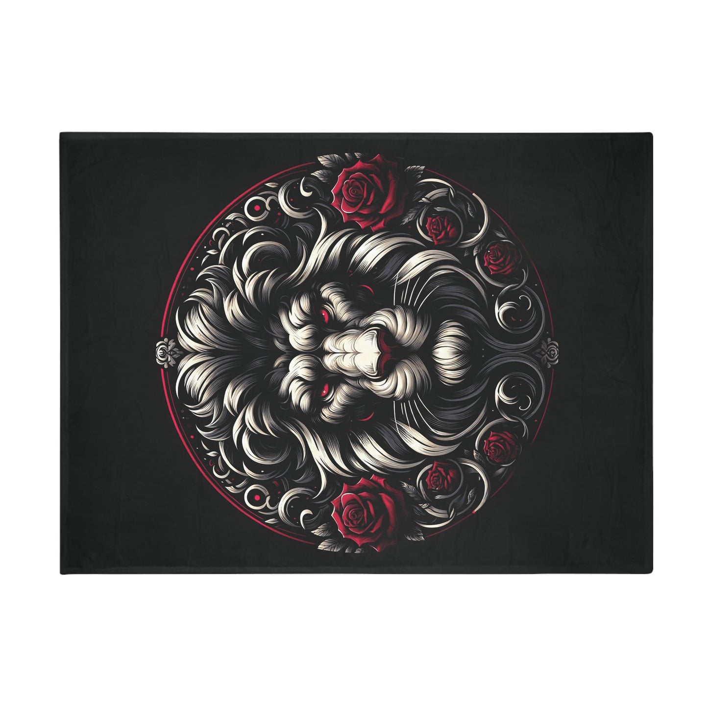 Gothic Leo Plush Fleece Blanket - black