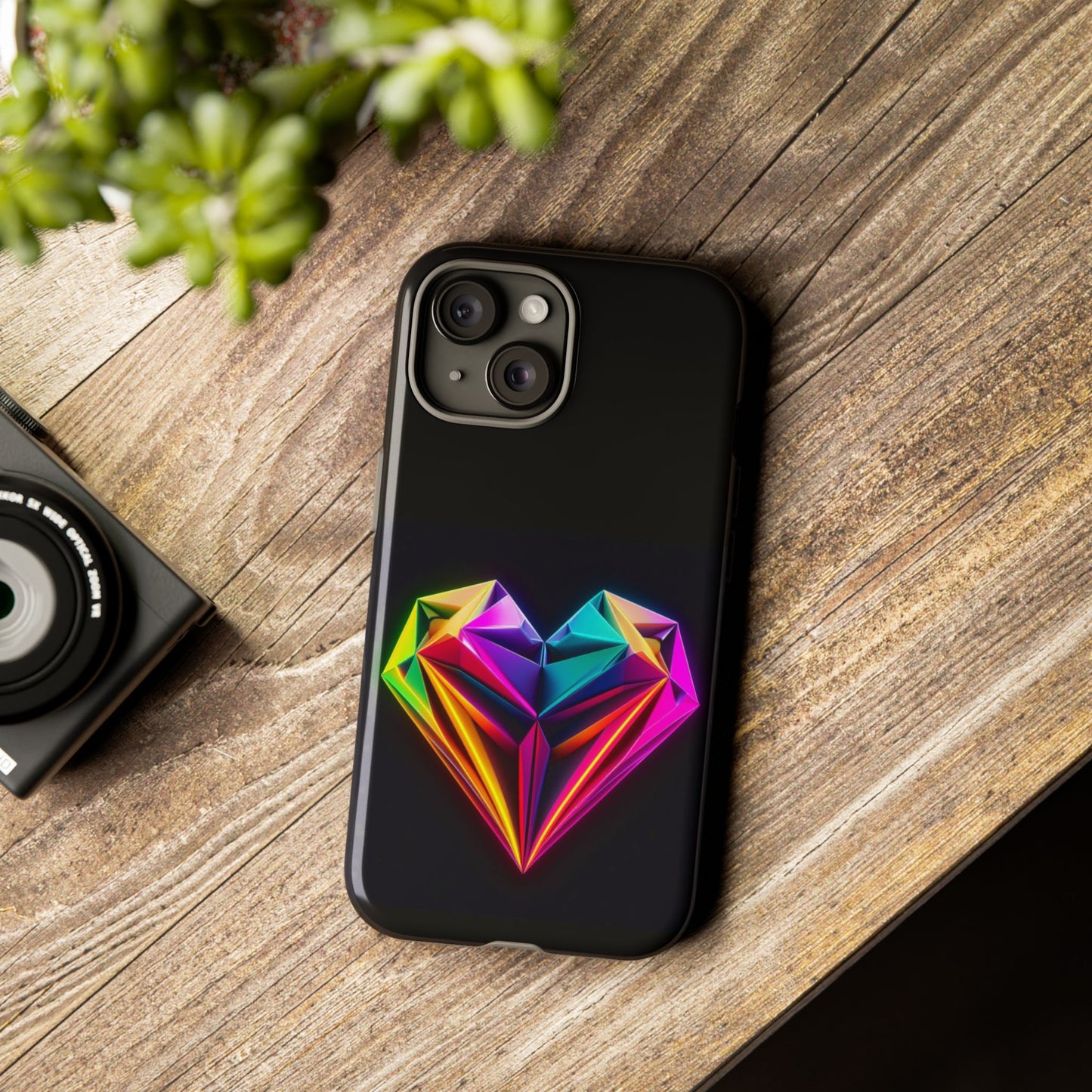 Origami Neon Heart Tough Cases iPhone/Google/Samsung