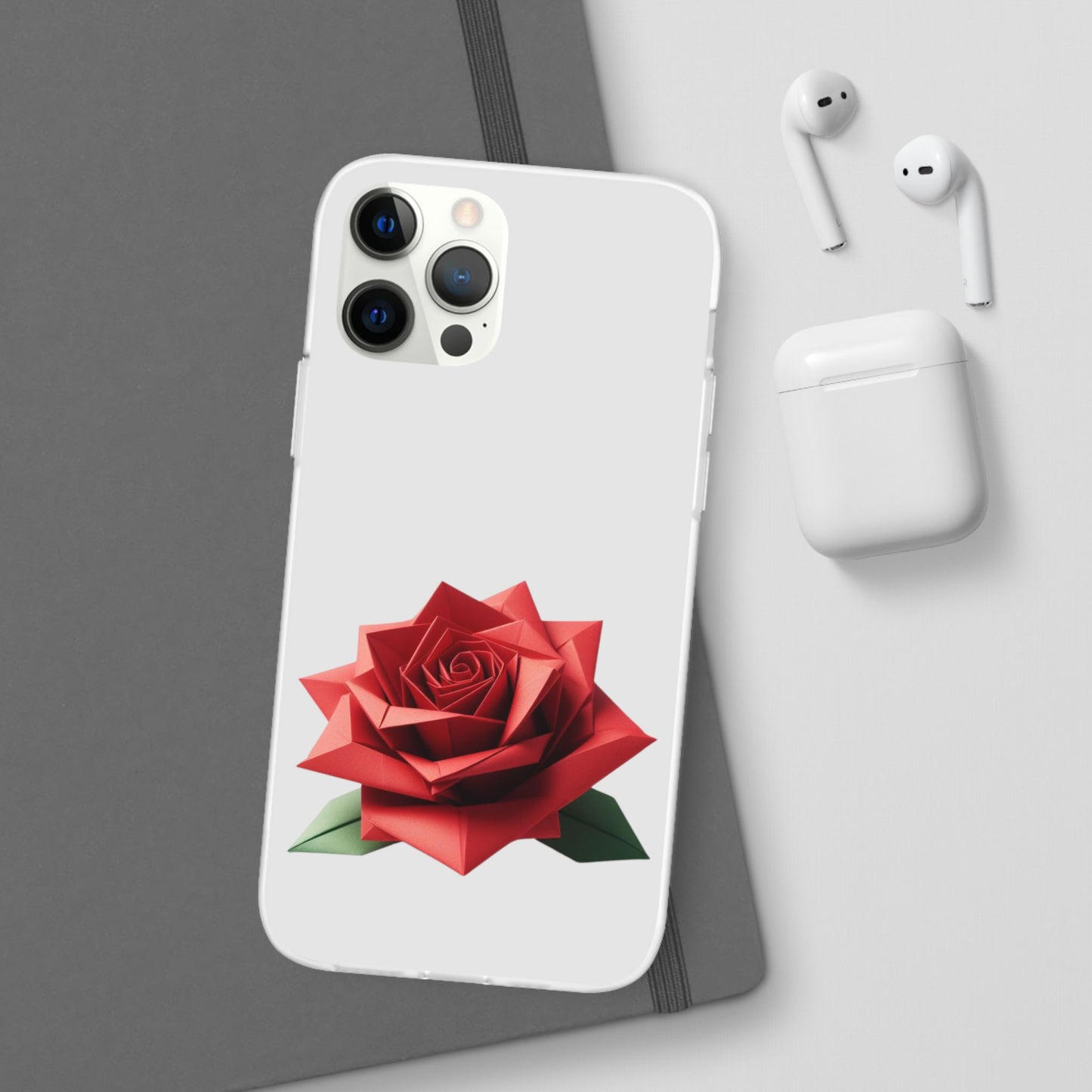 Origami Red Rose Flexi Cases