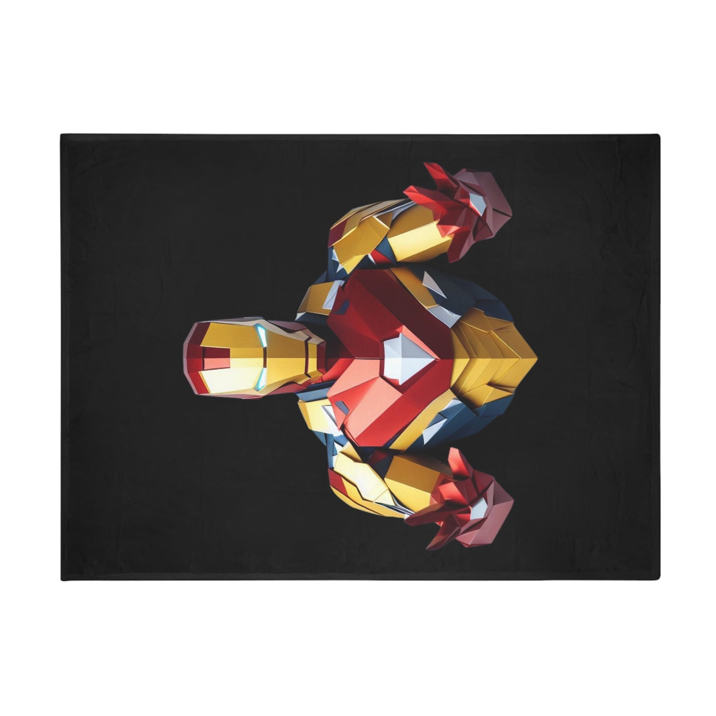 Origami IronMan Plush Fleece Blanket - Black