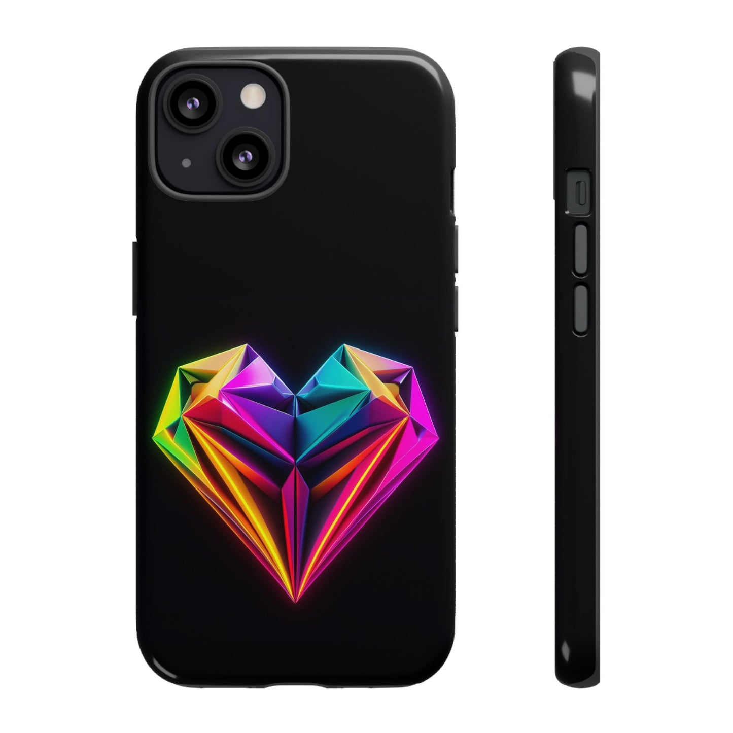 Origami Neon Heart Tough Cases iPhone/Google/Samsung