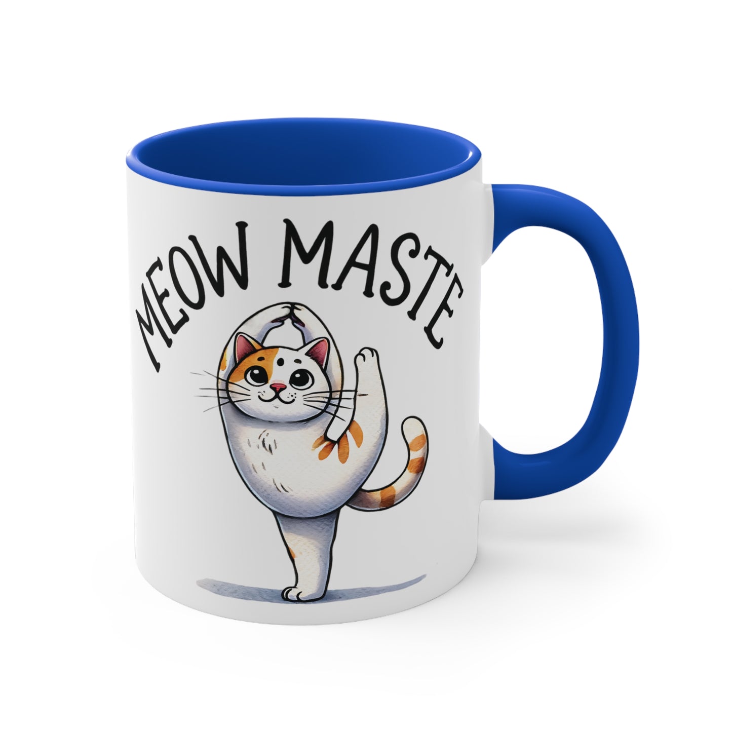 Meow Maste Color Accent Mug 11oz - Zen Meditation Gift