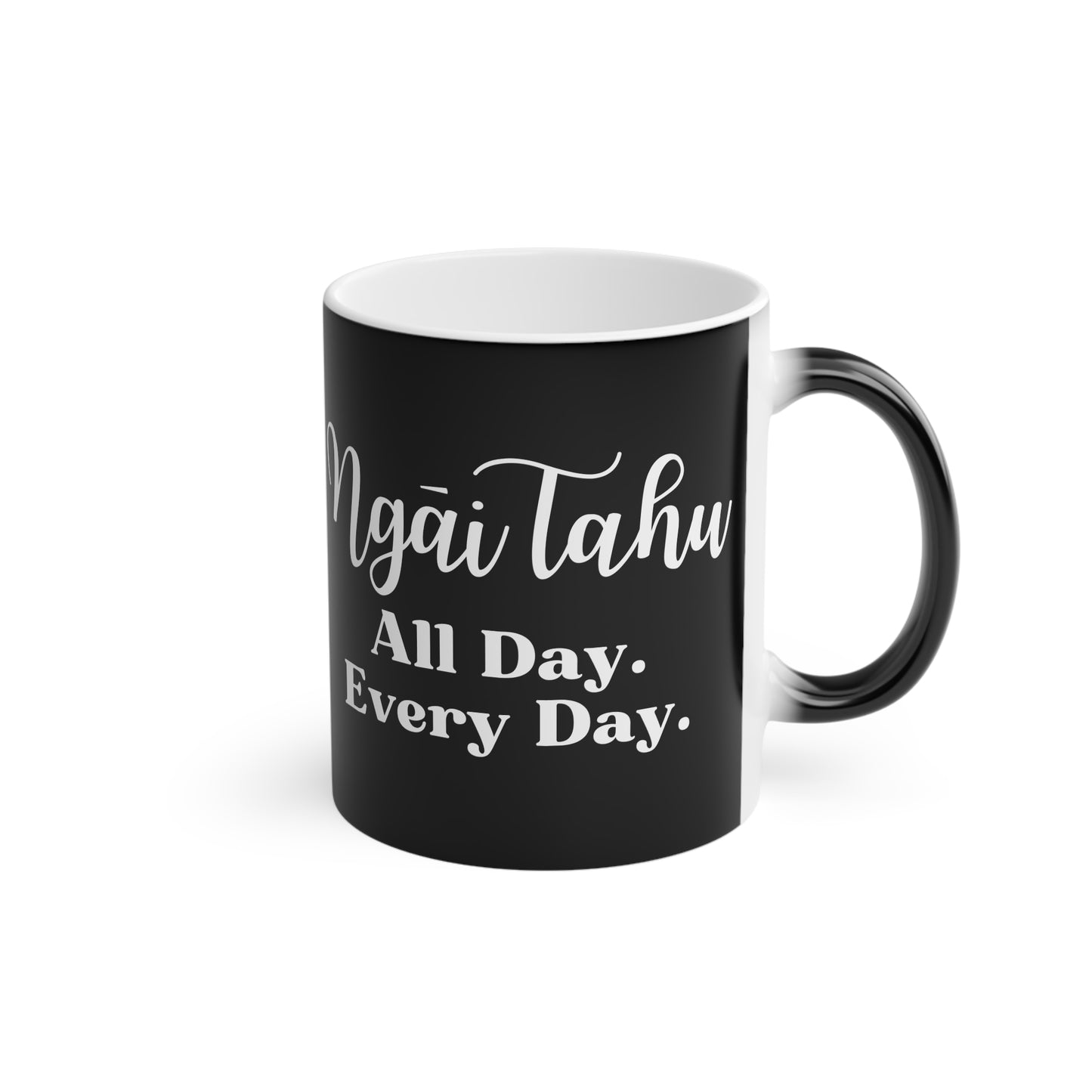 Ngāi Tahu All Day. Every Day. Magic Mug - black