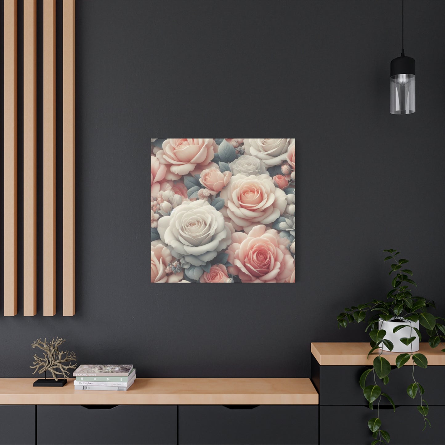 Roses #1 Classic Canvas - Black