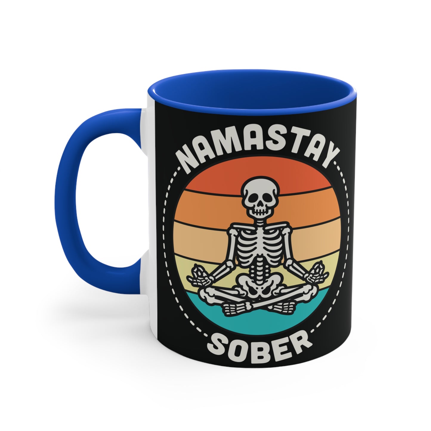 Namastay Sober Color Accent Mug 11oz - Zen Meditation Gift