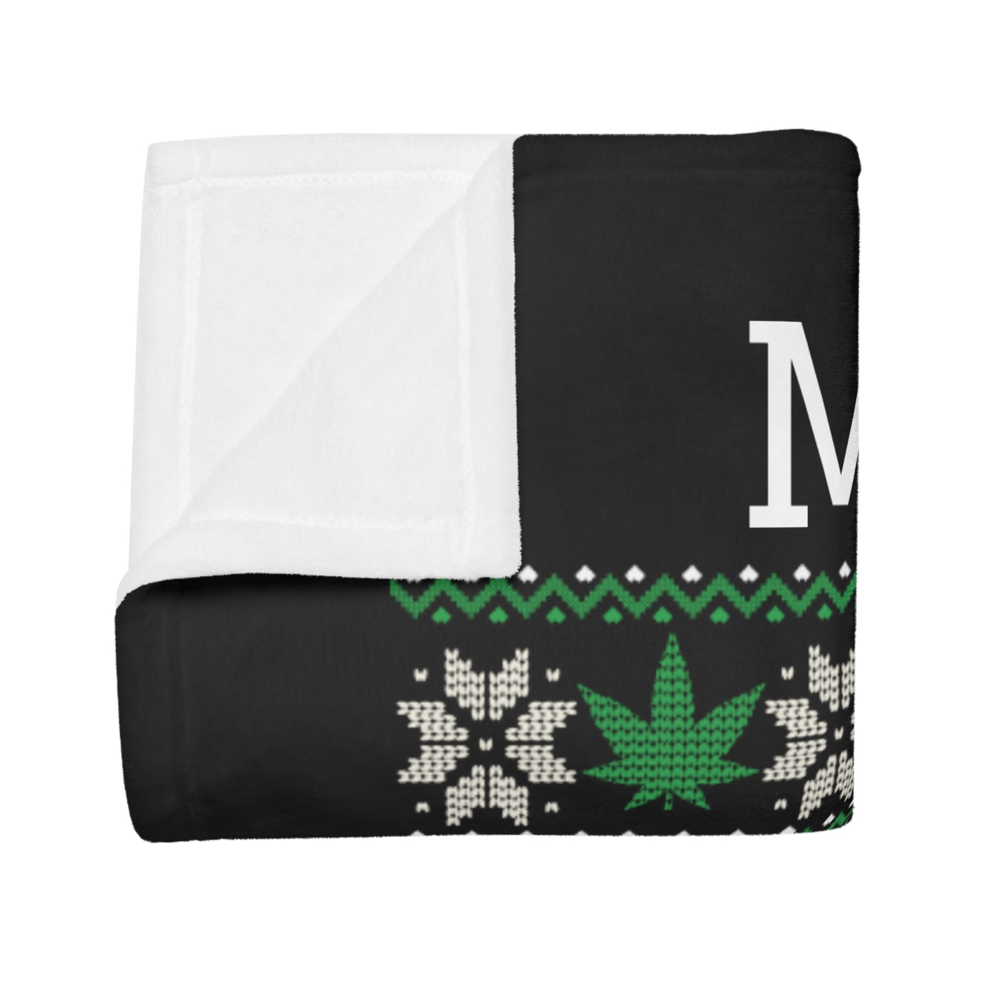 Ugly Christmas Sweater - Weed Plush Fleece Blanket