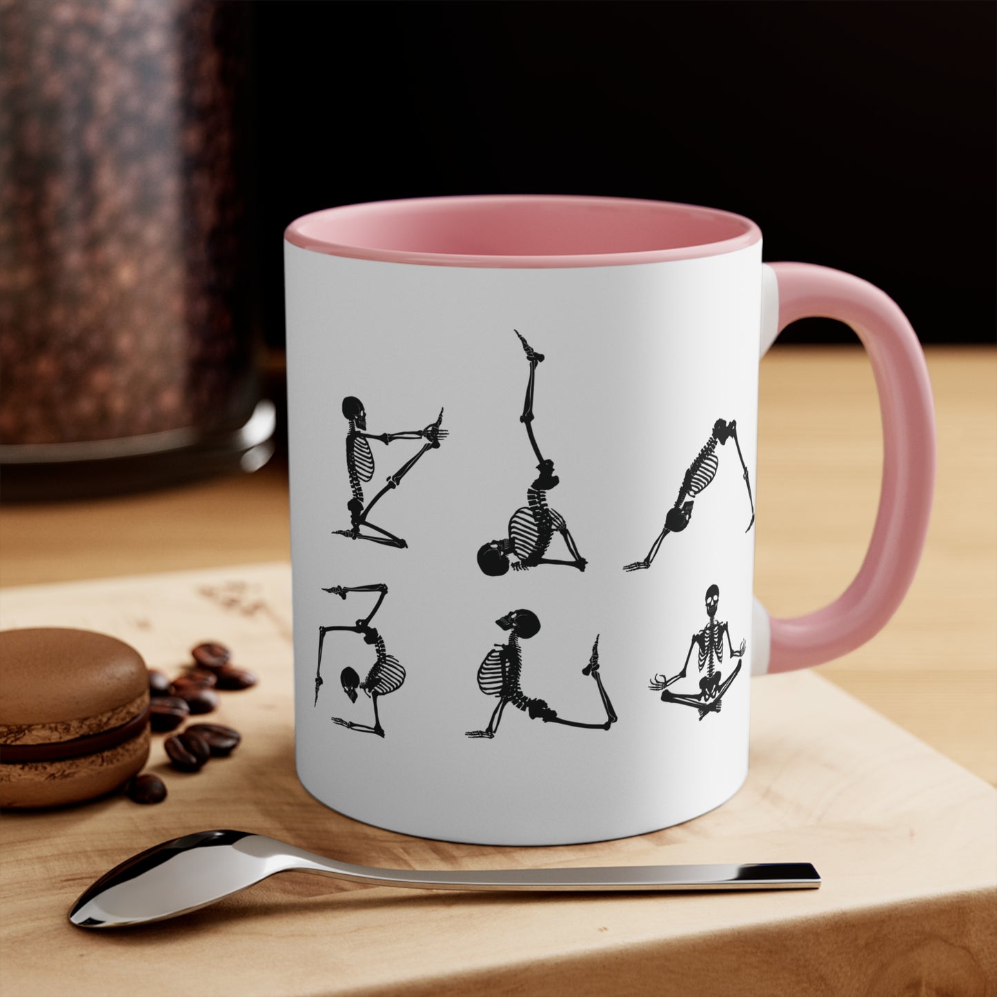 Skeleton Yoga Color Accent Mug 11oz - Zen Meditation Gift