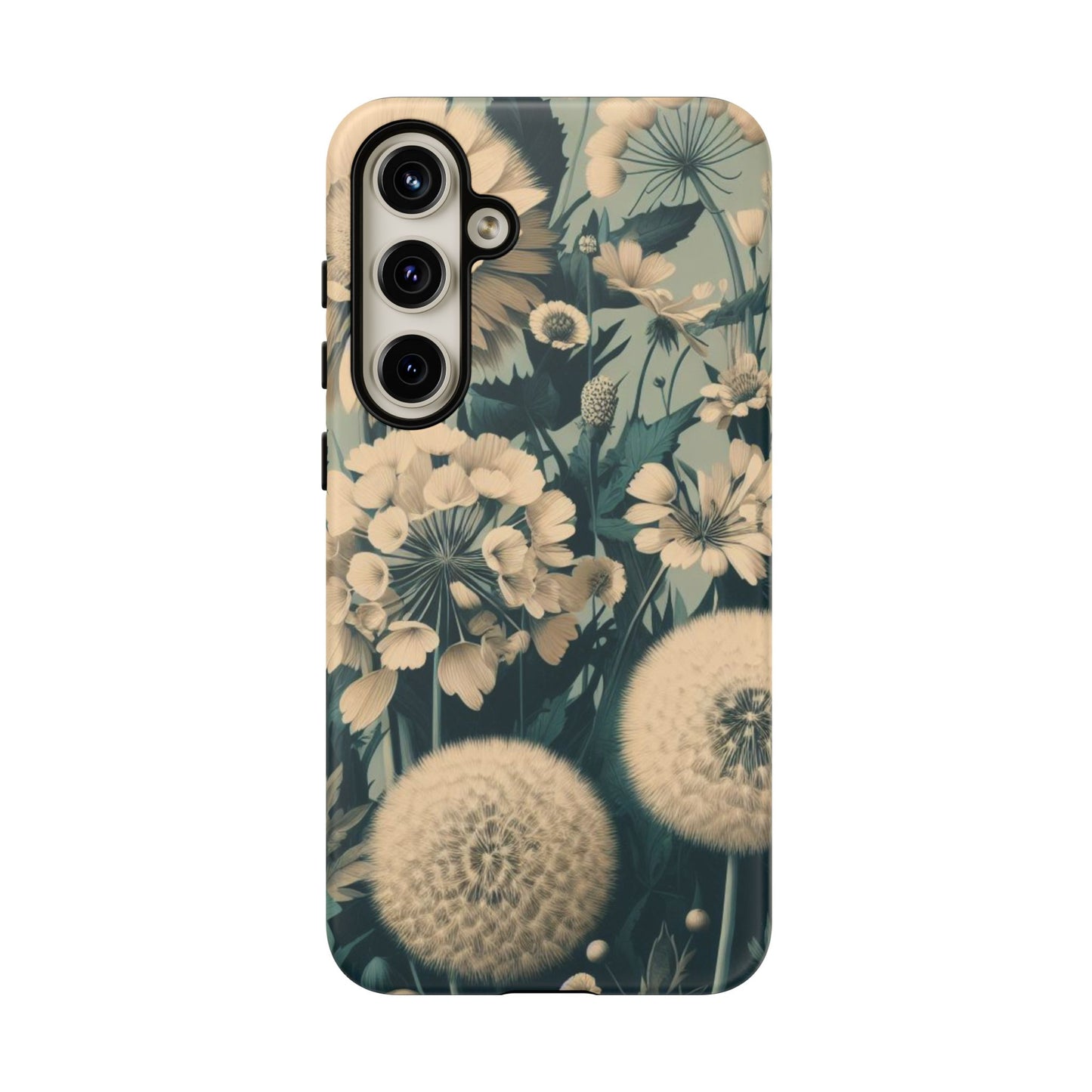 Blue & Cream Flowers Tough Cases iPhone/Google/Samsung