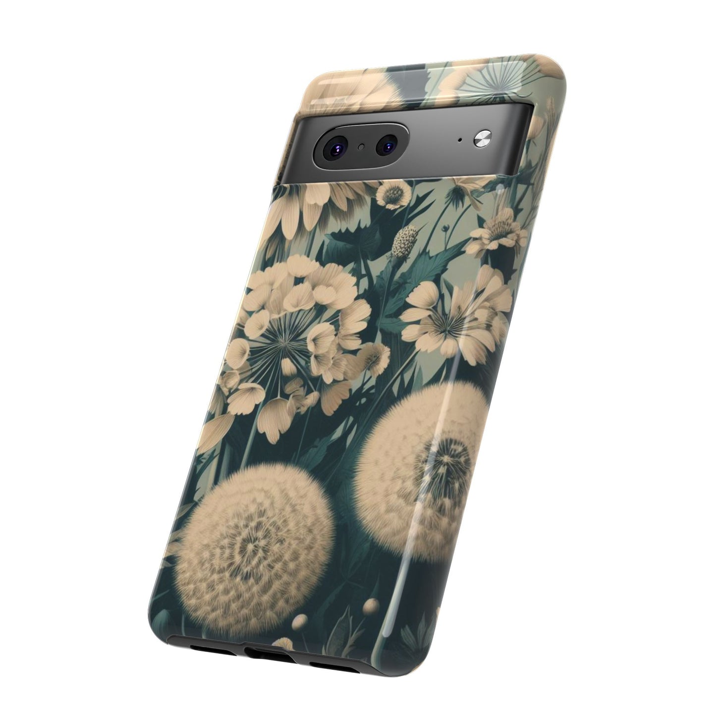 Blue & Cream Flowers Tough Cases iPhone/Google/Samsung