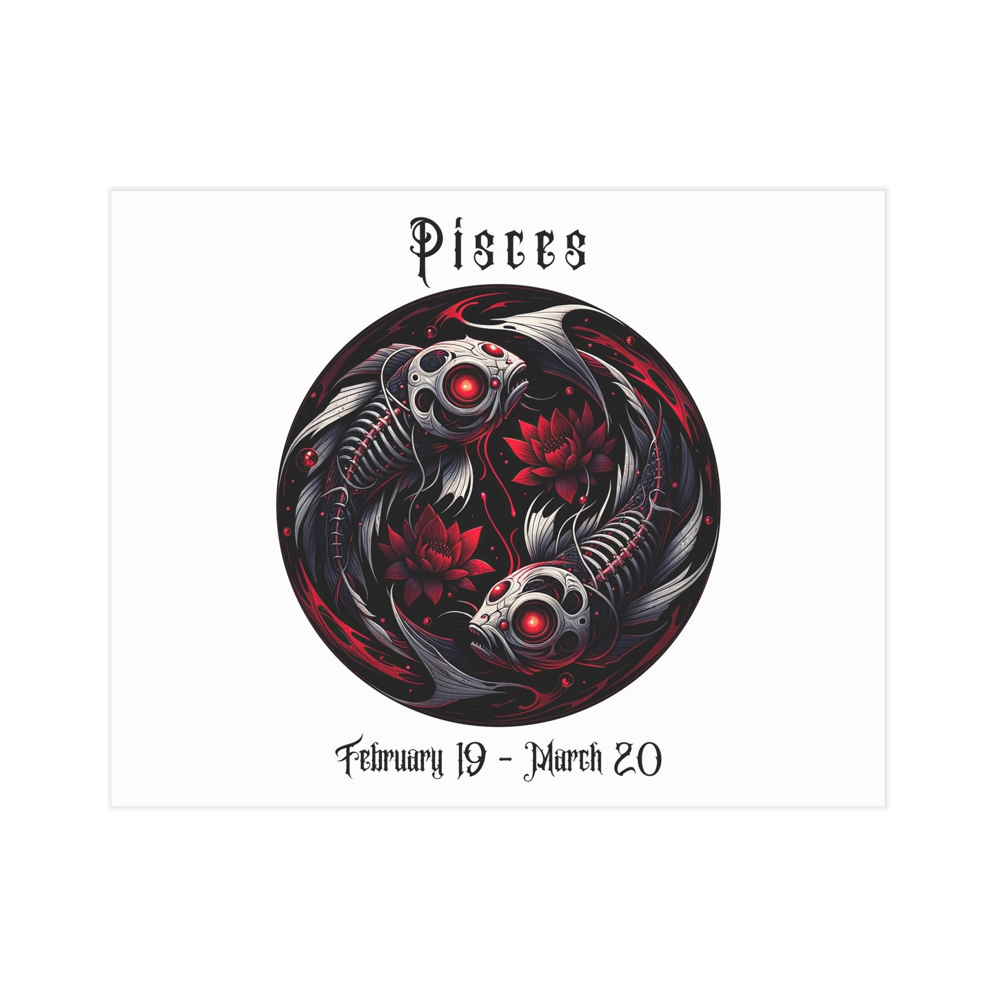 Gothic Pisces Unframed Prints - white