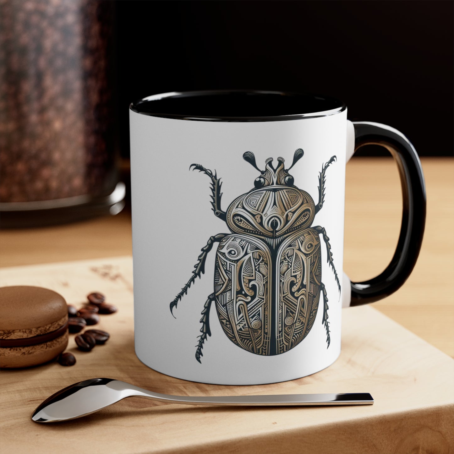 Carved Beetle Colorful Accent Mugs, 11oz (330 ml)