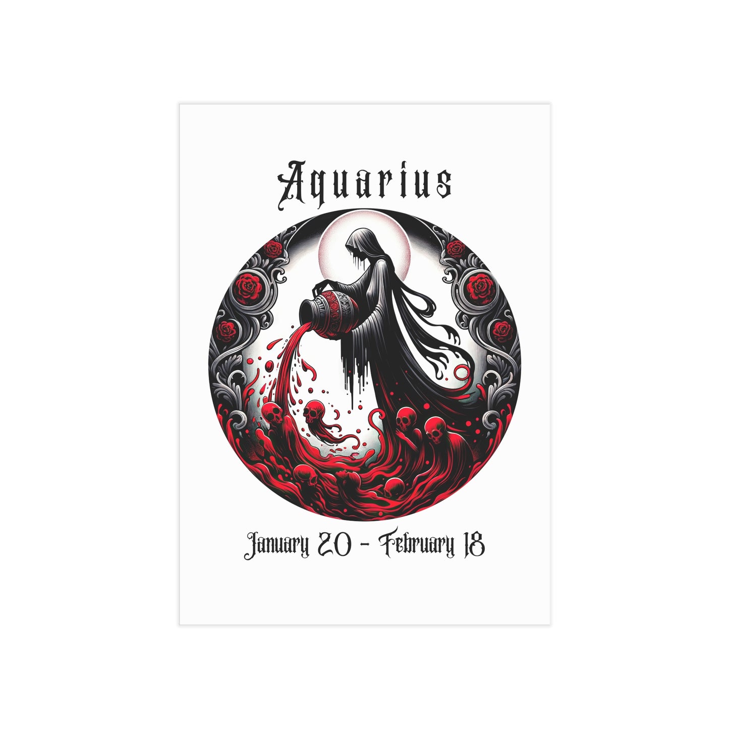 Gothic Aquarius Unframed Prints - white