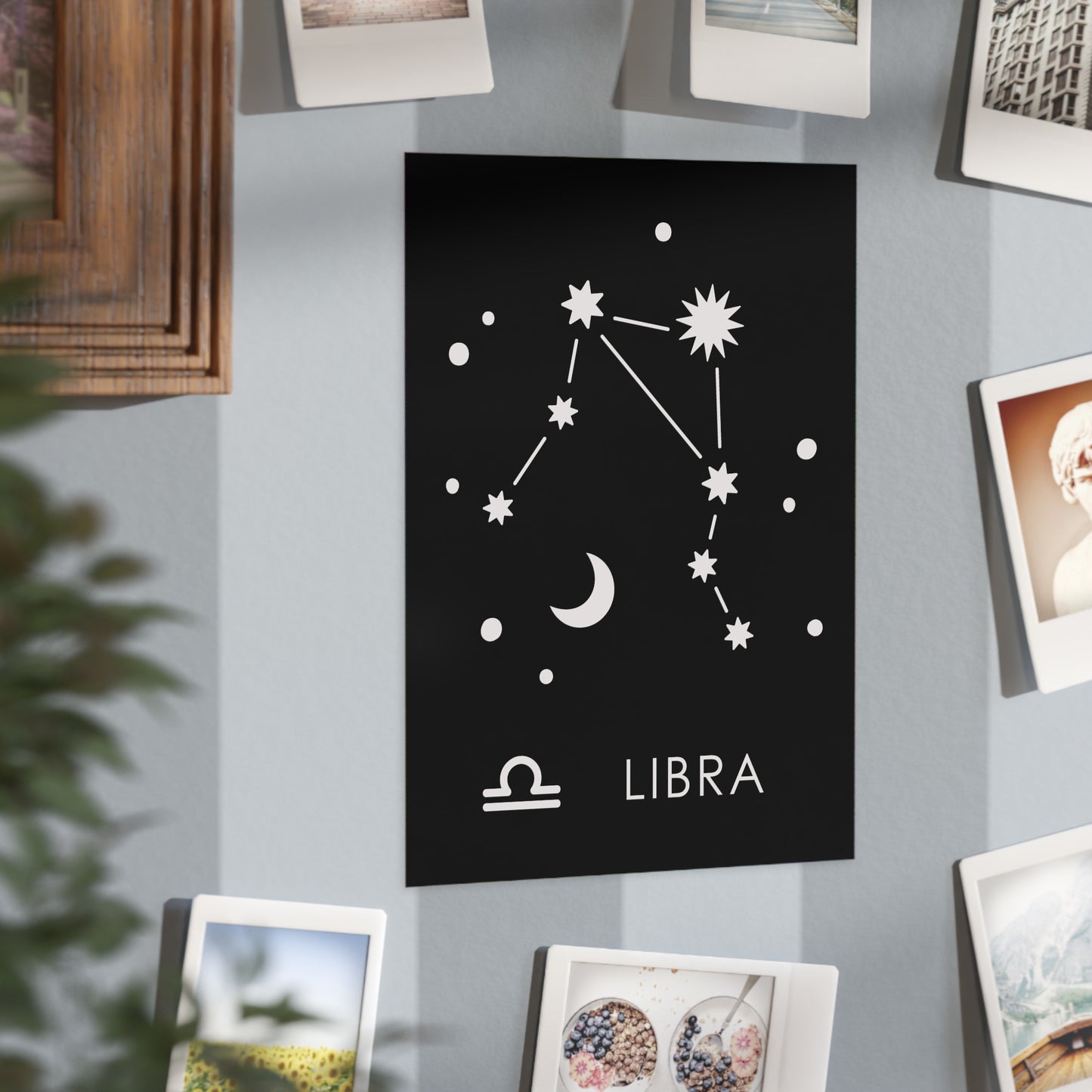 Libra Starmap Unframed Prints - black